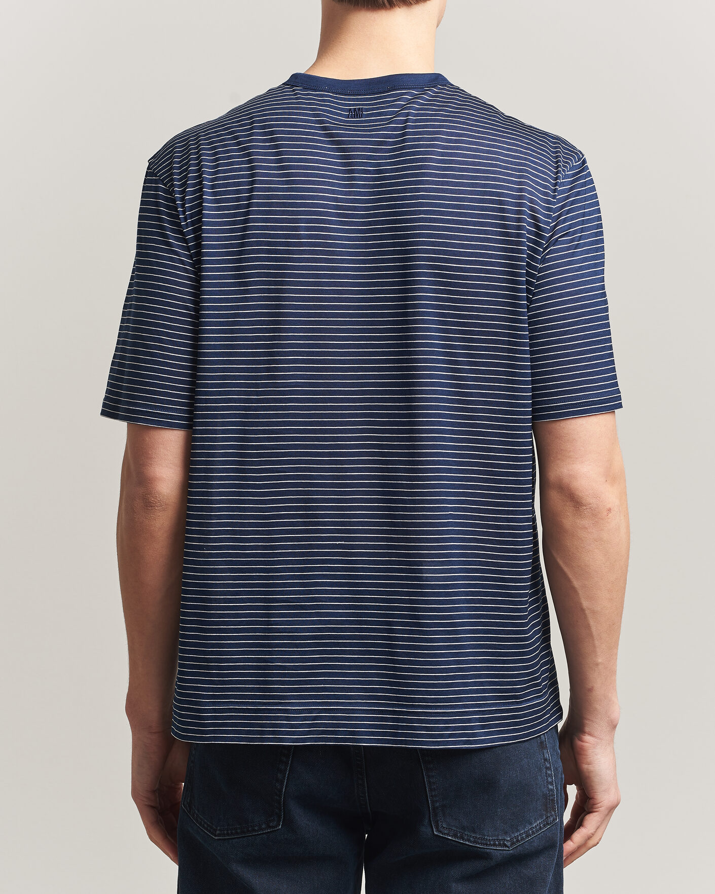 Mies | T-paidat | AMI | Striped T-Shirt Navy/White