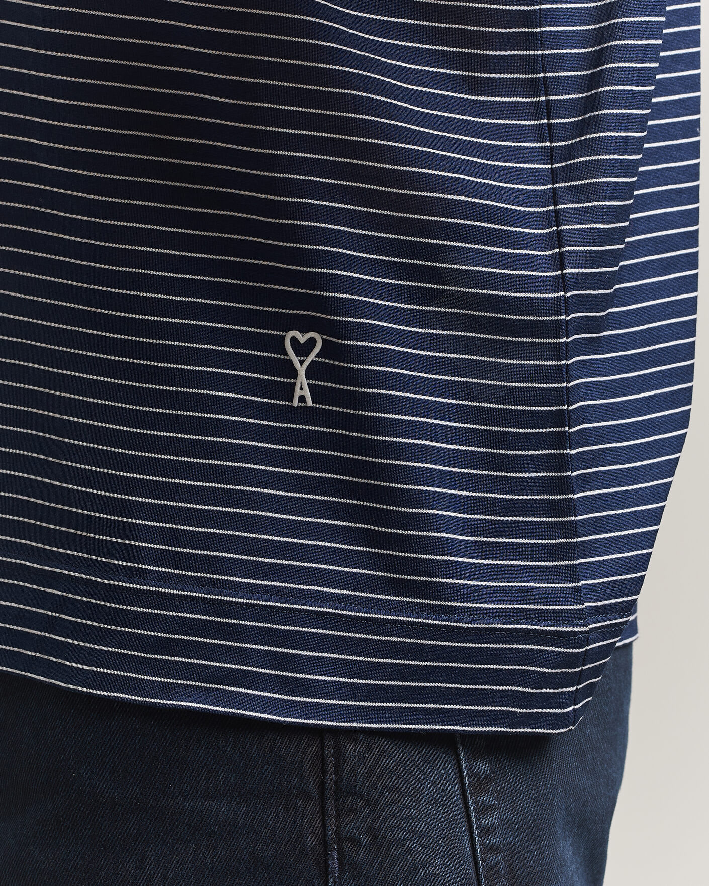 Mies | T-paidat | AMI | Striped T-Shirt Navy/White