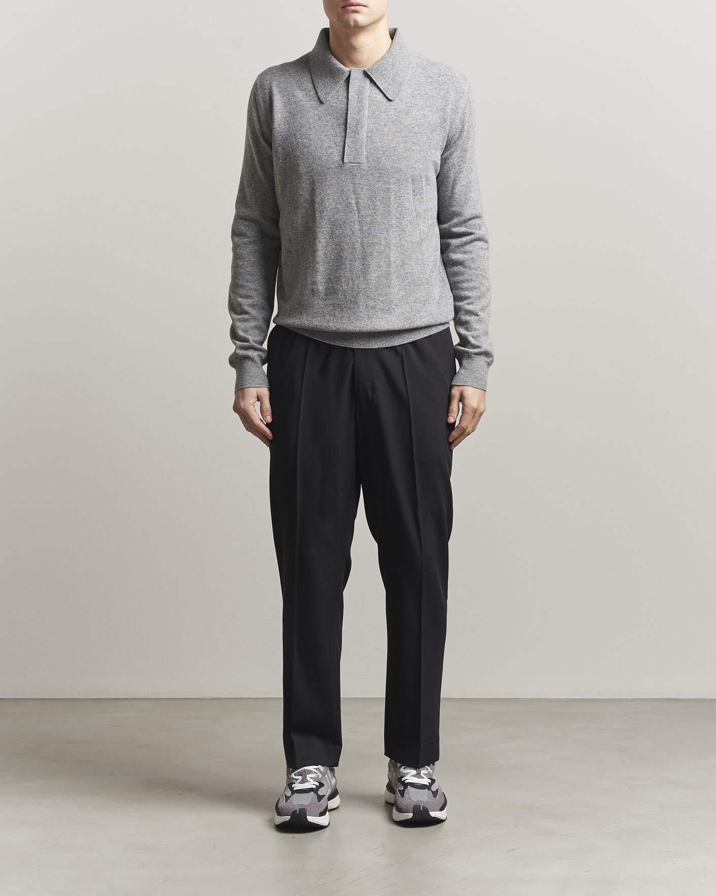 Mies | Housut | AMI | Wool Drawstring Trousers Black