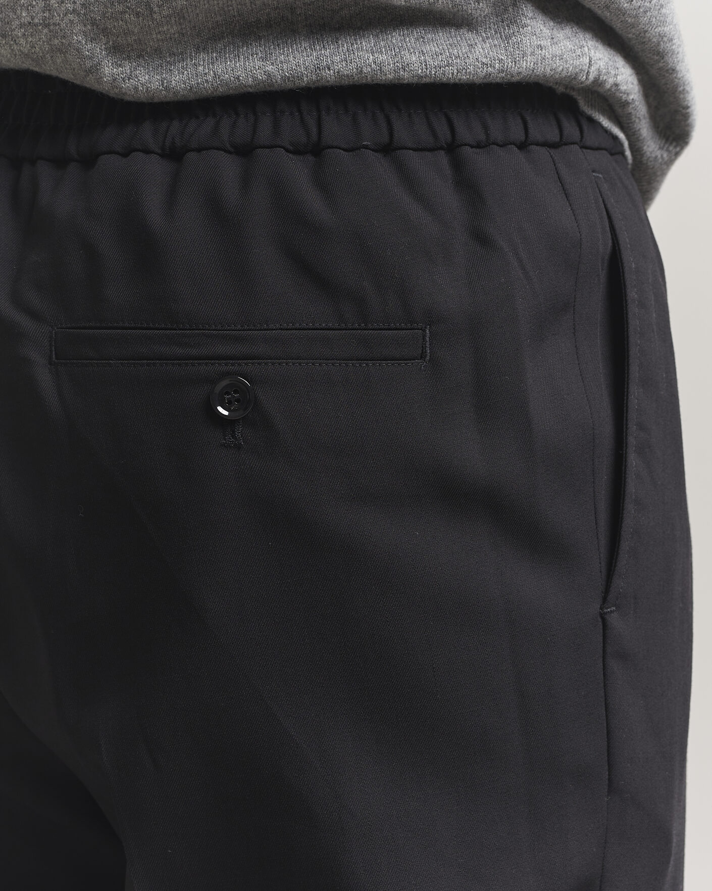 Mies | Housut | AMI | Wool Drawstring Trousers Black