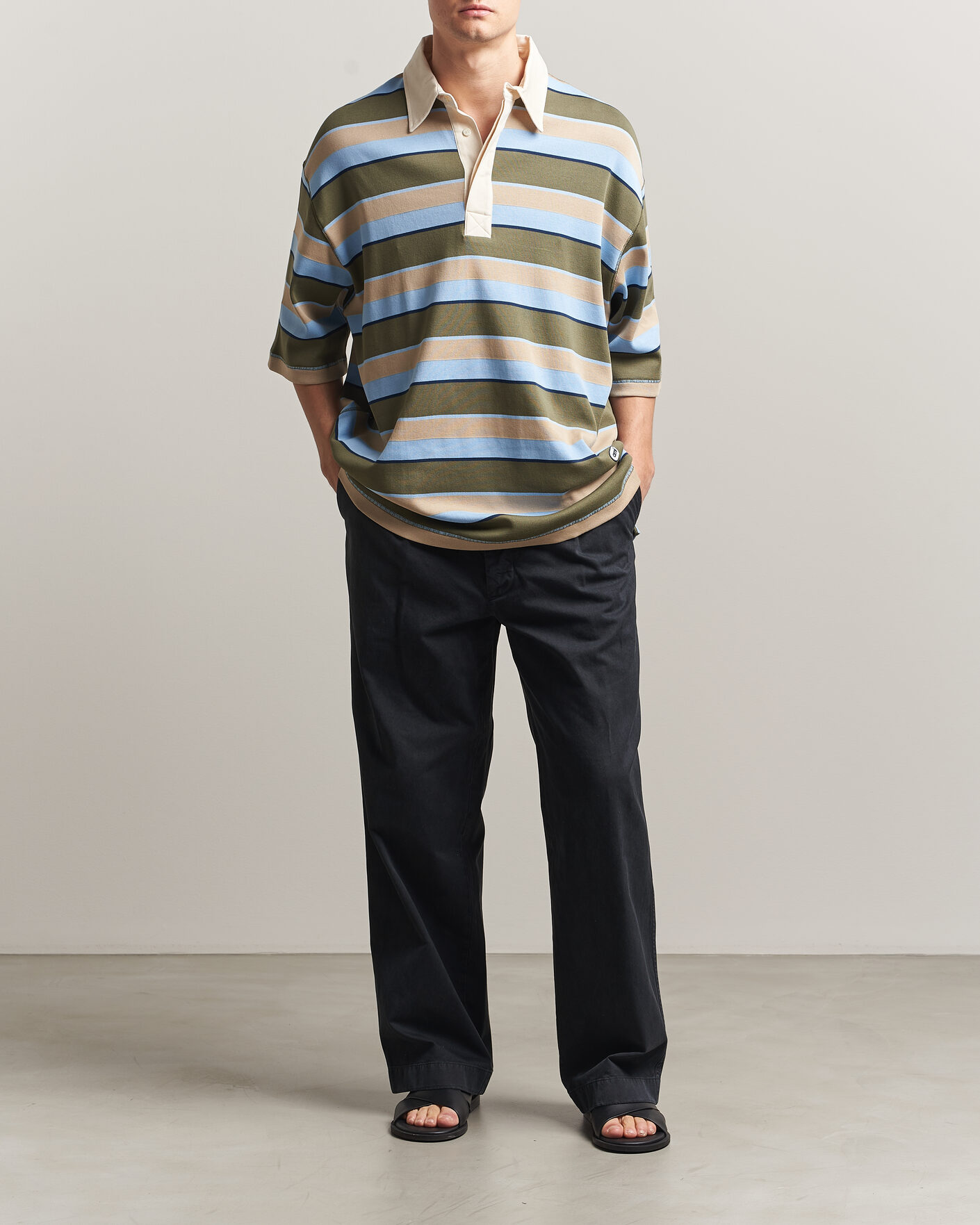 Mies | Pikeet | AMI | Oversize Fit Striped Polo Multi