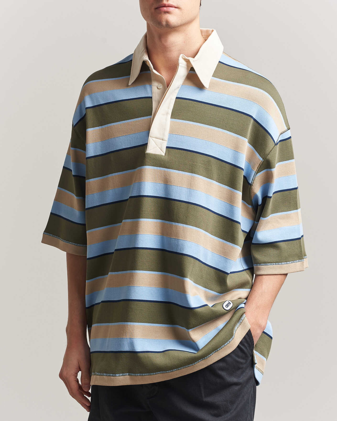 Mies | Pikeet | AMI | Oversize Fit Striped Polo Multi