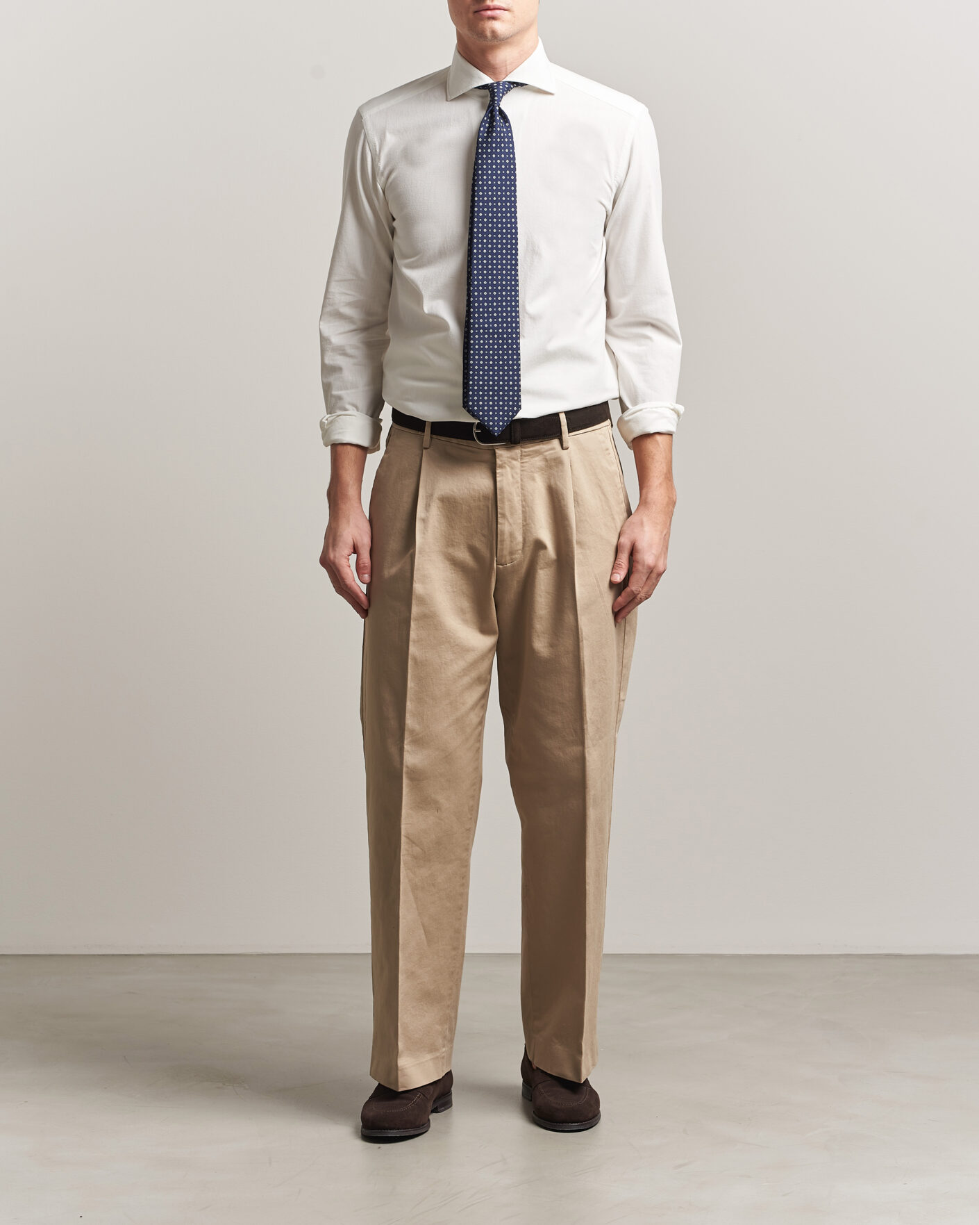 Mies | Kauluspaidat | 100Hands | Washed Japanese Denim Shirt Off White