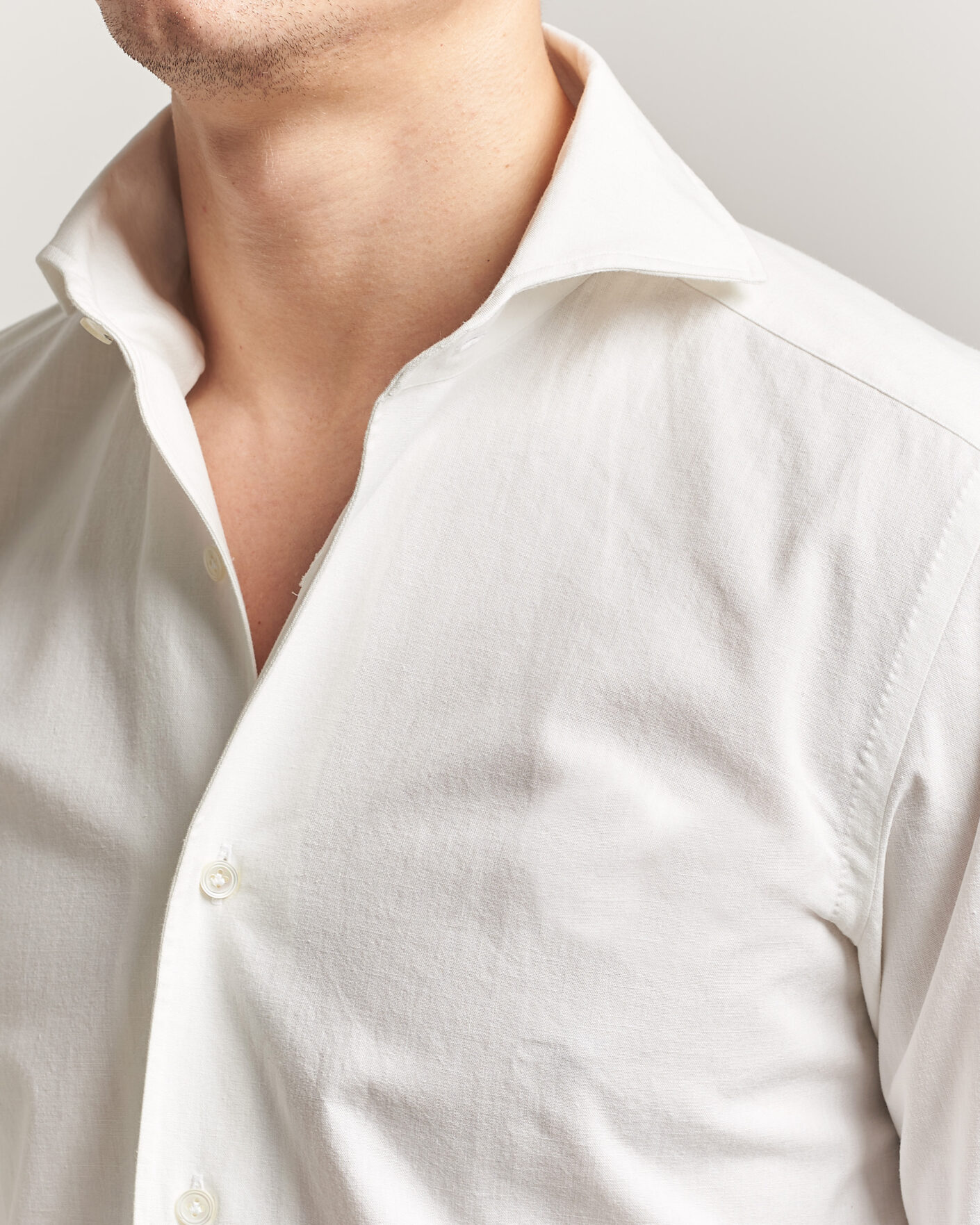 Mies | Kauluspaidat | 100Hands | Washed Japanese Denim Shirt Off White