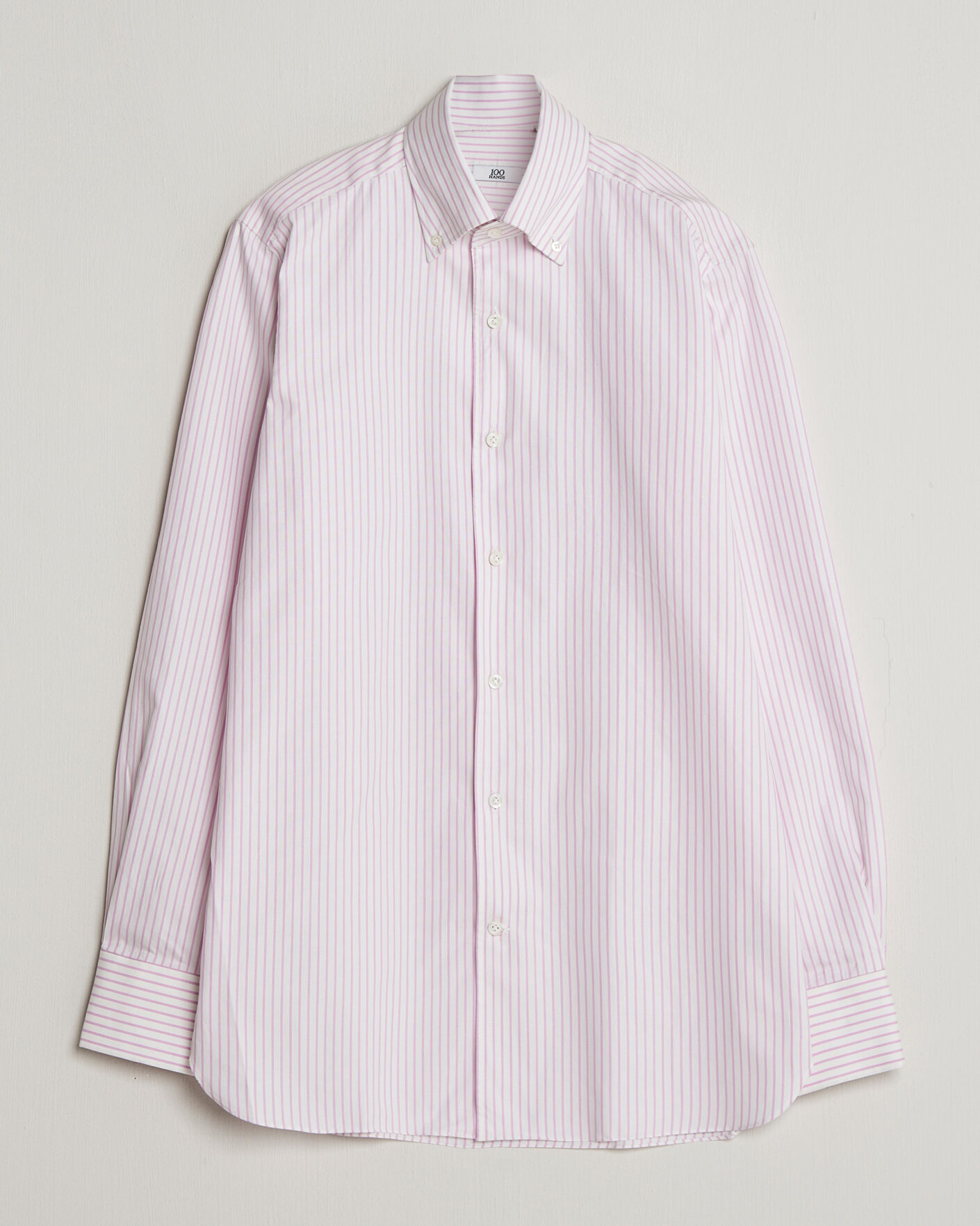 Mies | Kauluspaidat | 100Hands | Washed Striped Oxford Shirt Lavender