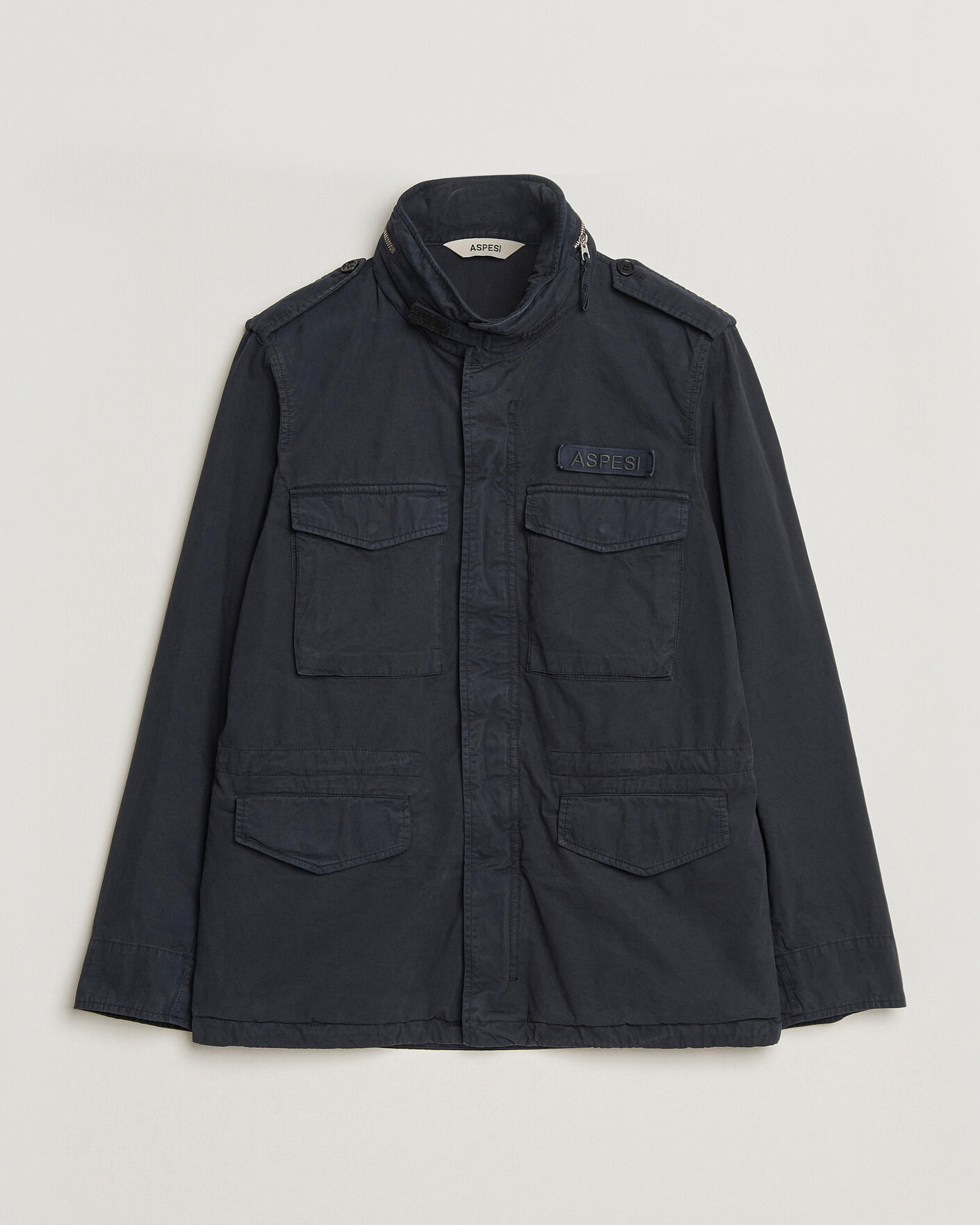 Mies | Takit | Aspesi | Washed Cotton Field Jacket Navy