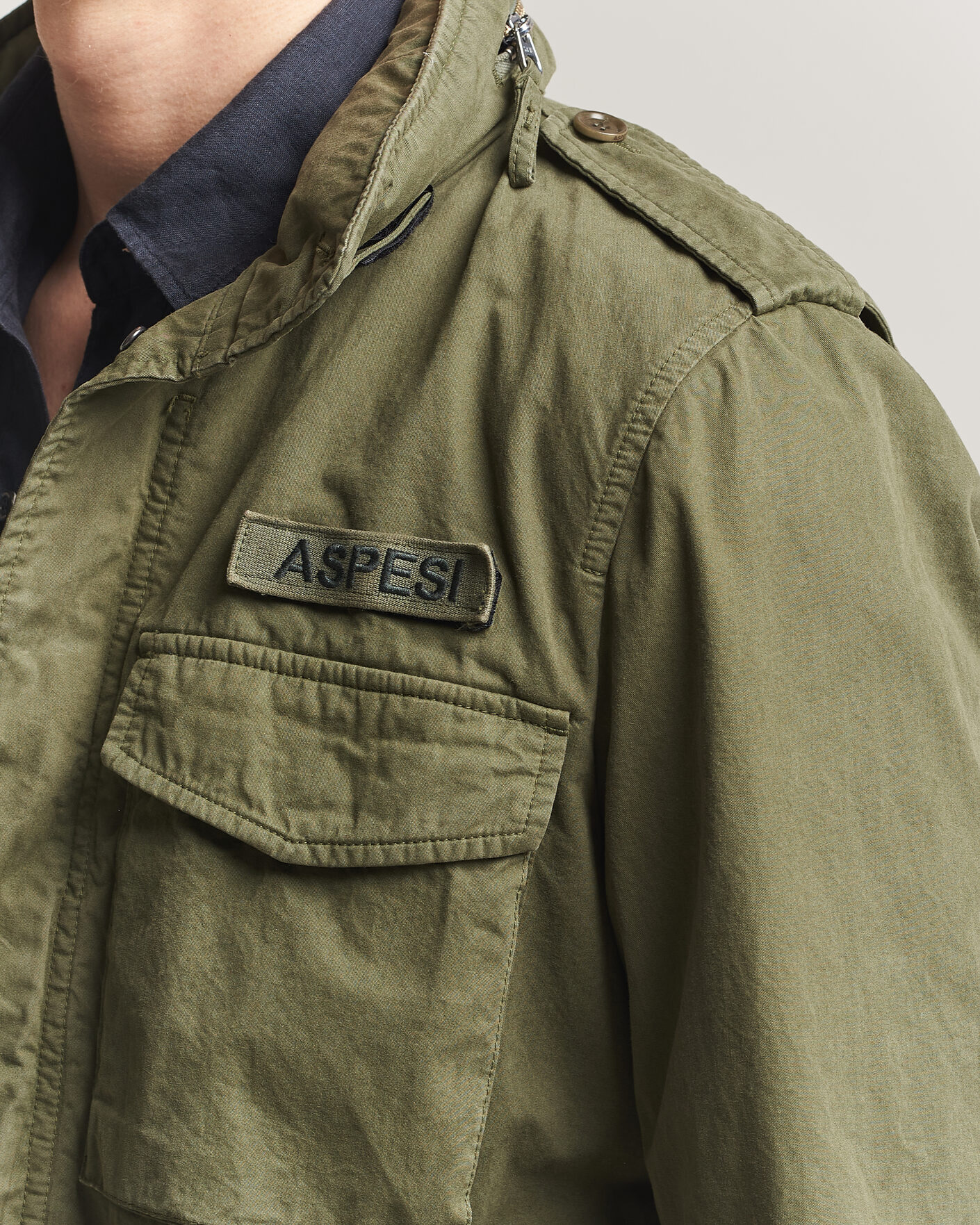 Mies | Takit | Aspesi | Washed Cotton Field Jacket Military