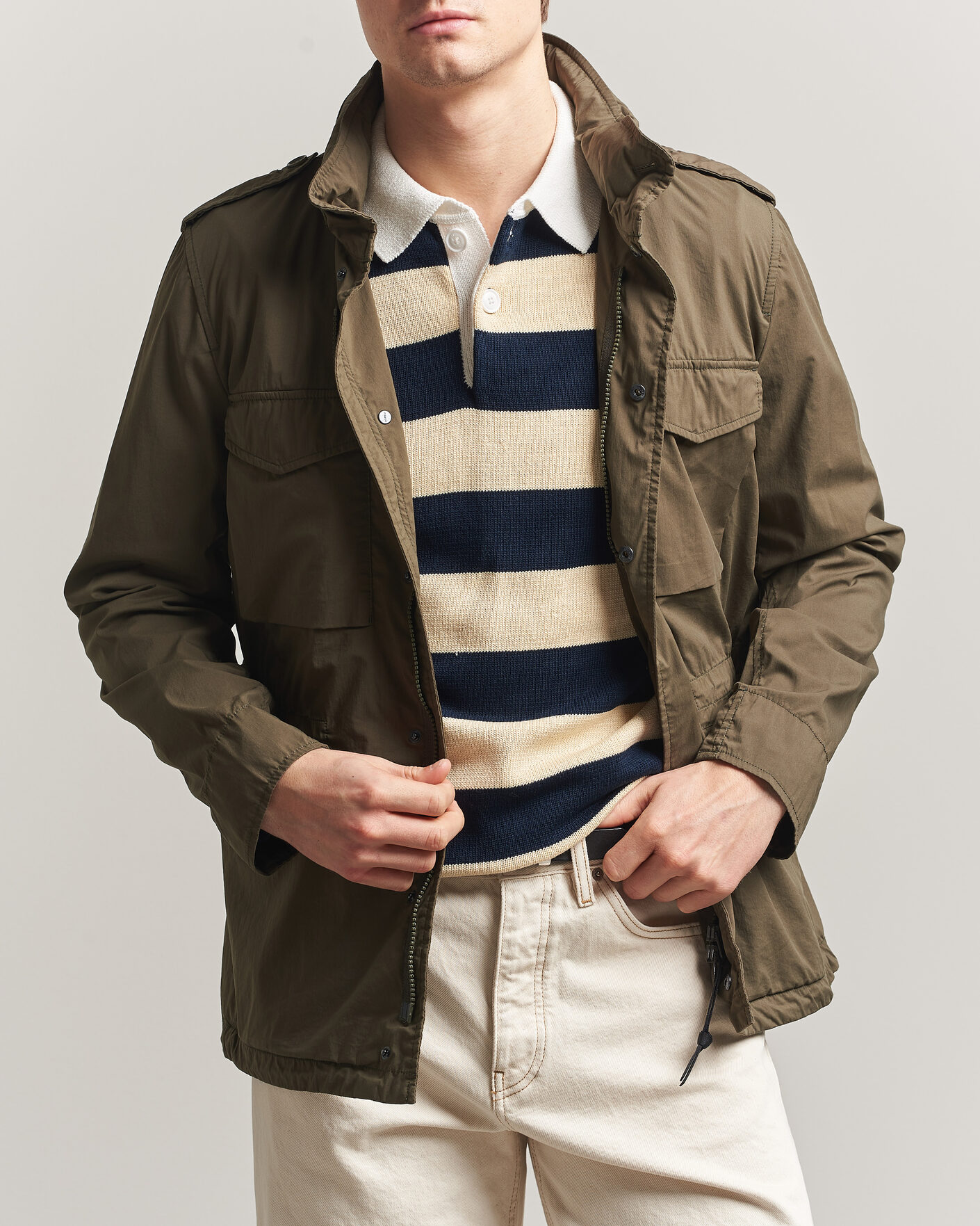 Mies | Takit | Aspesi | Lightweight Cotton Field Jacket Military