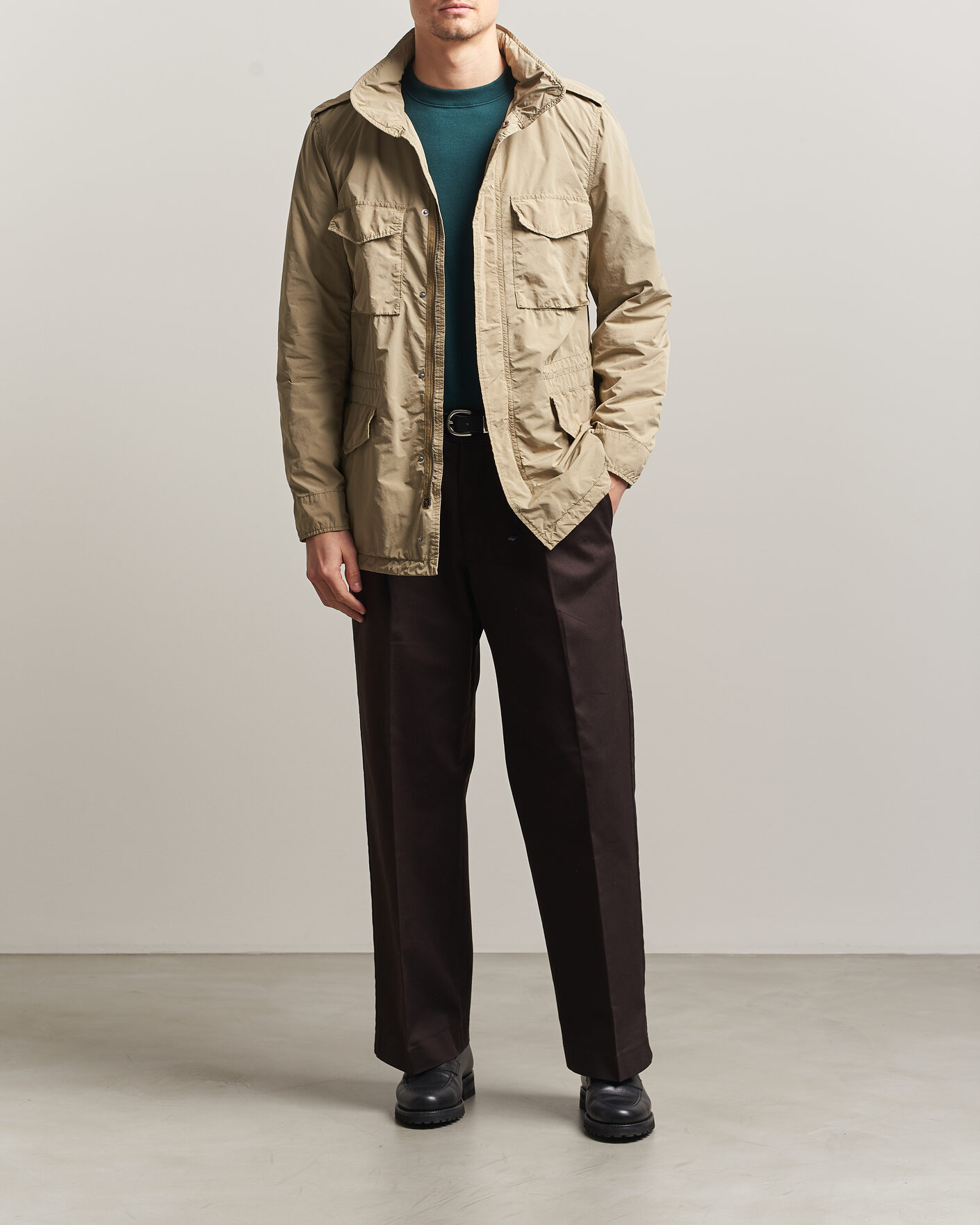 Mies | Takit | Aspesi | Garment Dyed Field Jacket Sand