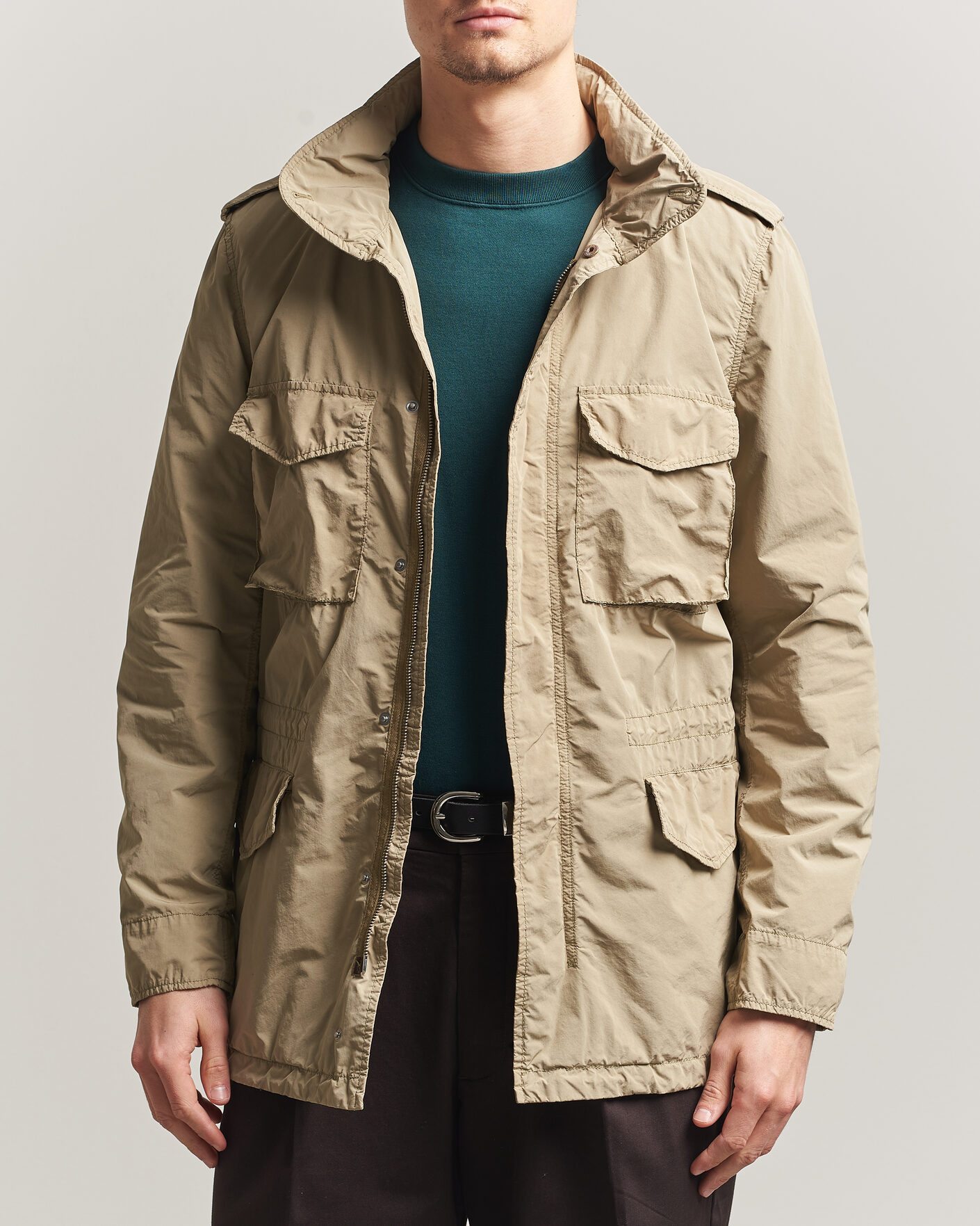 Mies | Takit | Aspesi | Garment Dyed Field Jacket Sand