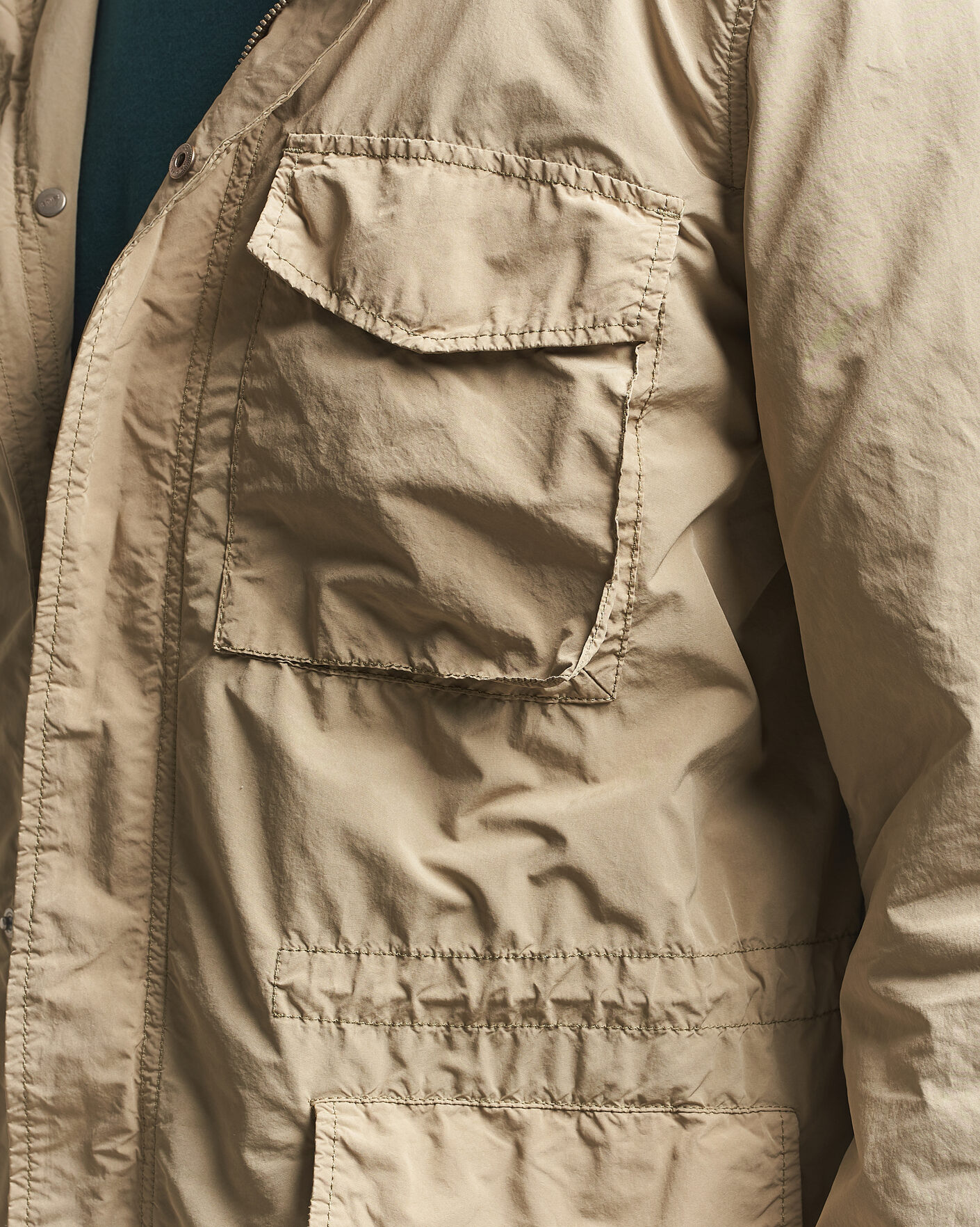 Mies | Takit | Aspesi | Garment Dyed Field Jacket Sand