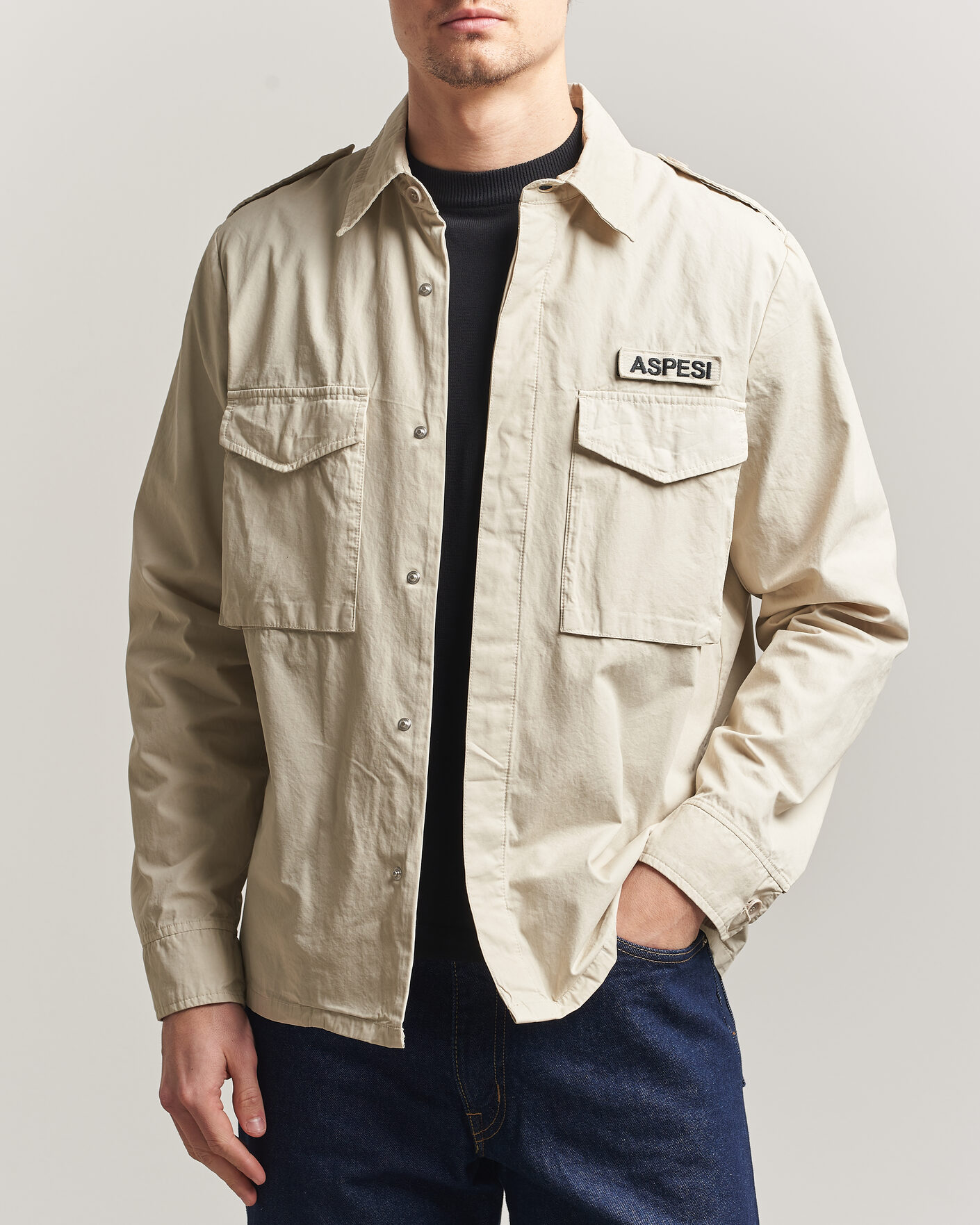 Mies | Takit | Aspesi | Cotton Field Shirt Sand