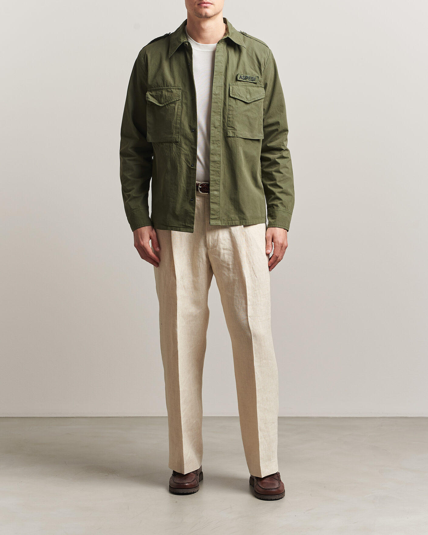 Mies | Takit | Aspesi | Cotton Field Shirt Olive