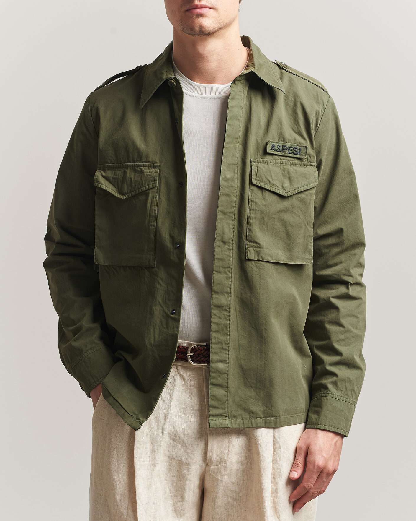 Mies | Takit | Aspesi | Cotton Field Shirt Olive