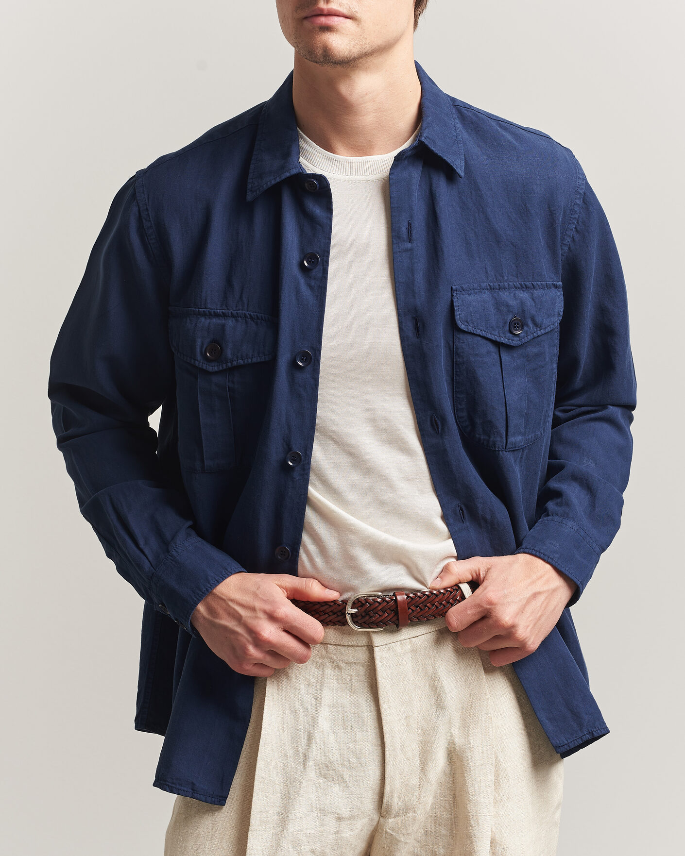 Mies | Kauluspaidat | Aspesi | Double Pocket Overshirt Navy