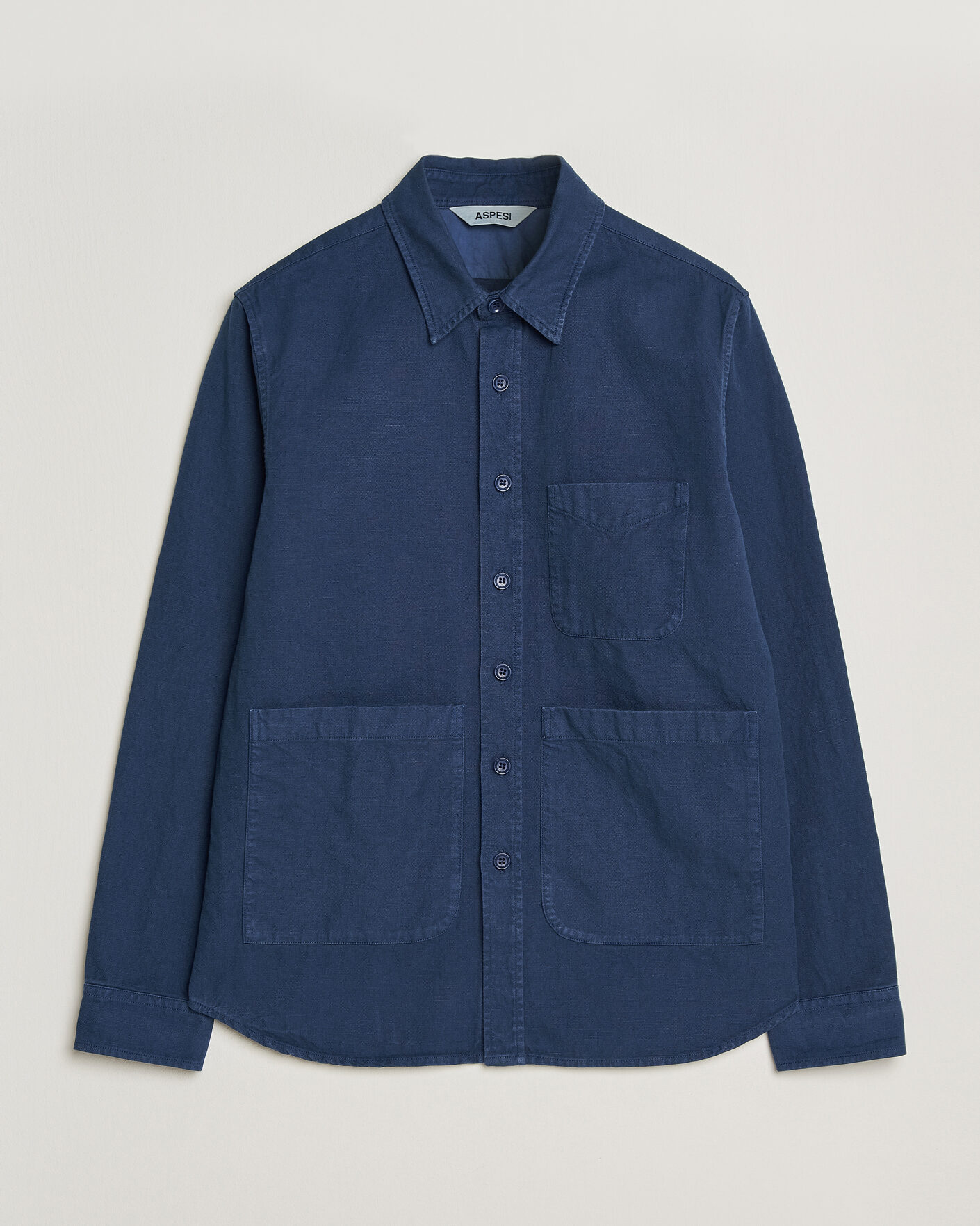 Mies | Takit | Aspesi | Garment Dyed Utility Shirt Dark Blue