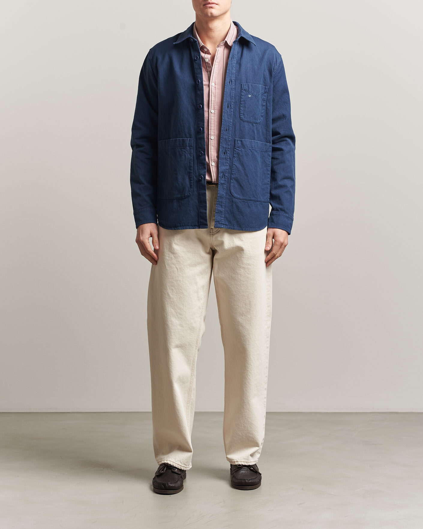 Mies | Takit | Aspesi | Garment Dyed Utility Shirt Dark Blue