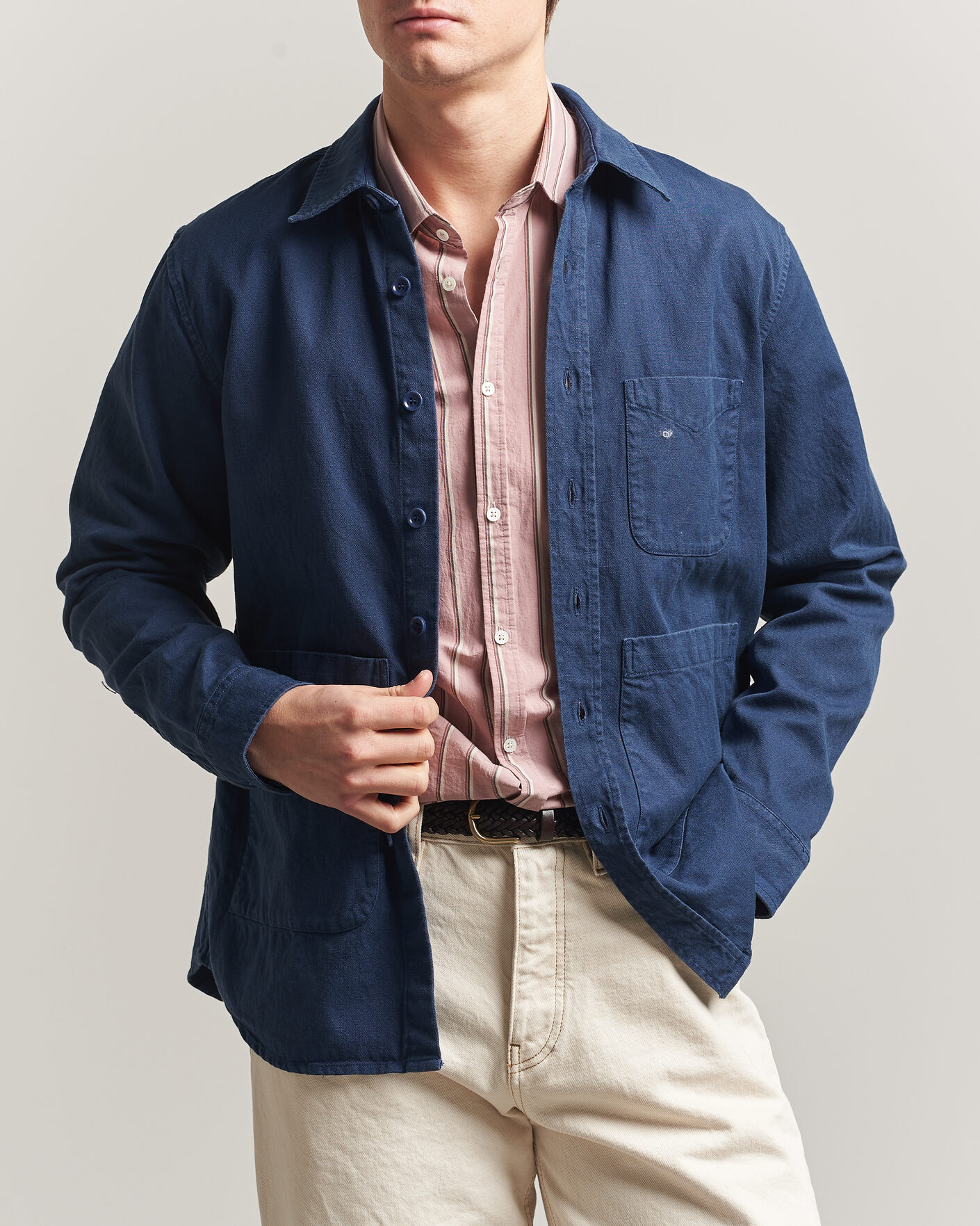 Mies | Takit | Aspesi | Garment Dyed Utility Shirt Dark Blue