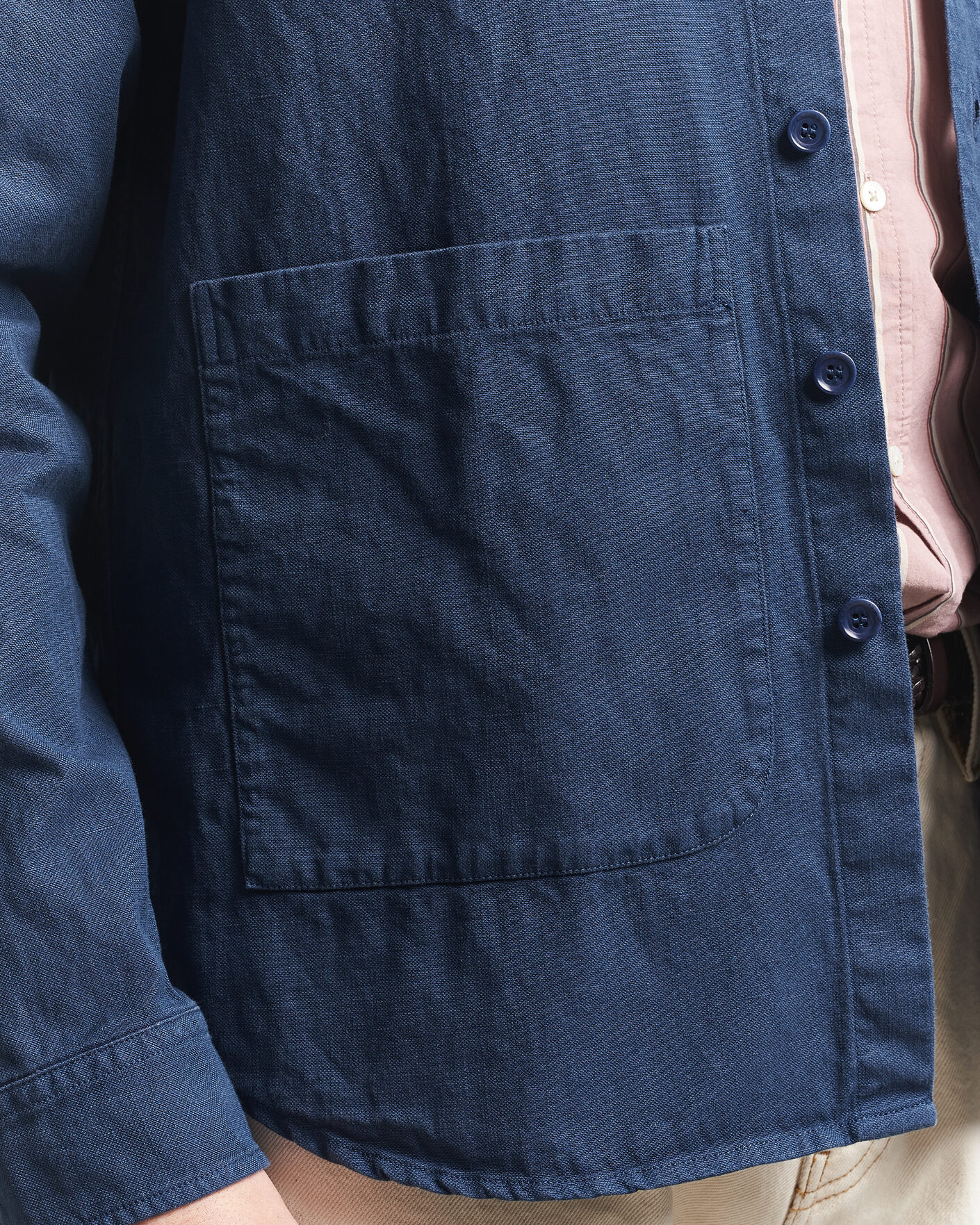 Mies | Takit | Aspesi | Garment Dyed Utility Shirt Dark Blue