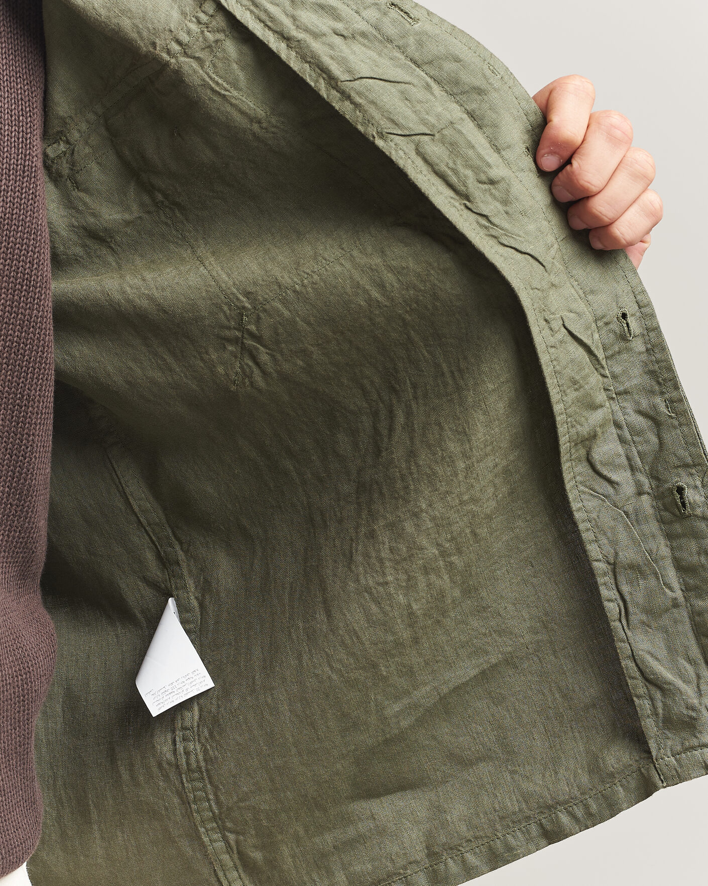 Mies | Takit | Aspesi | Linen Overshirt Military