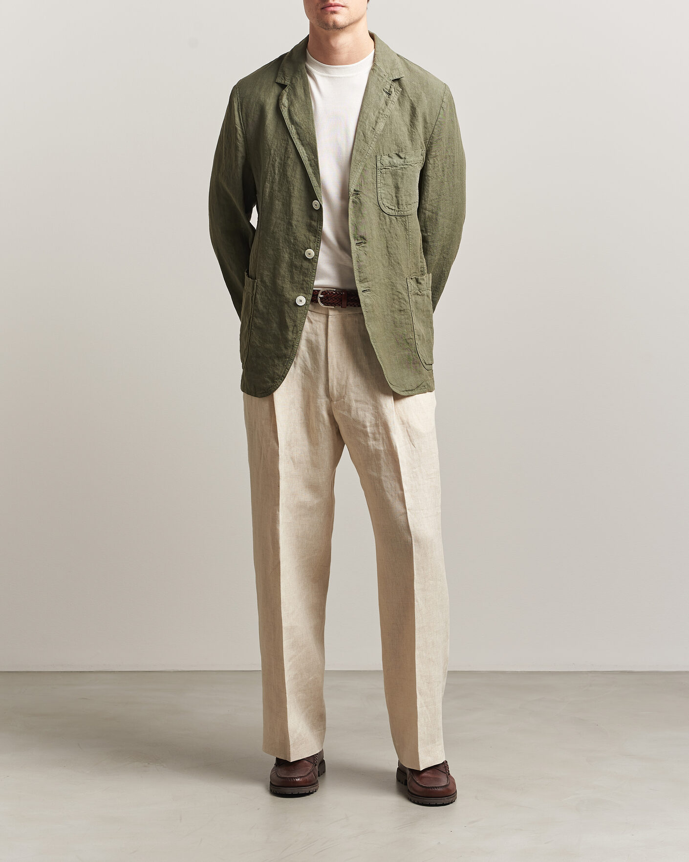 Mies | Pikkutakit | Aspesi | Samuraki Linen Blazer Military