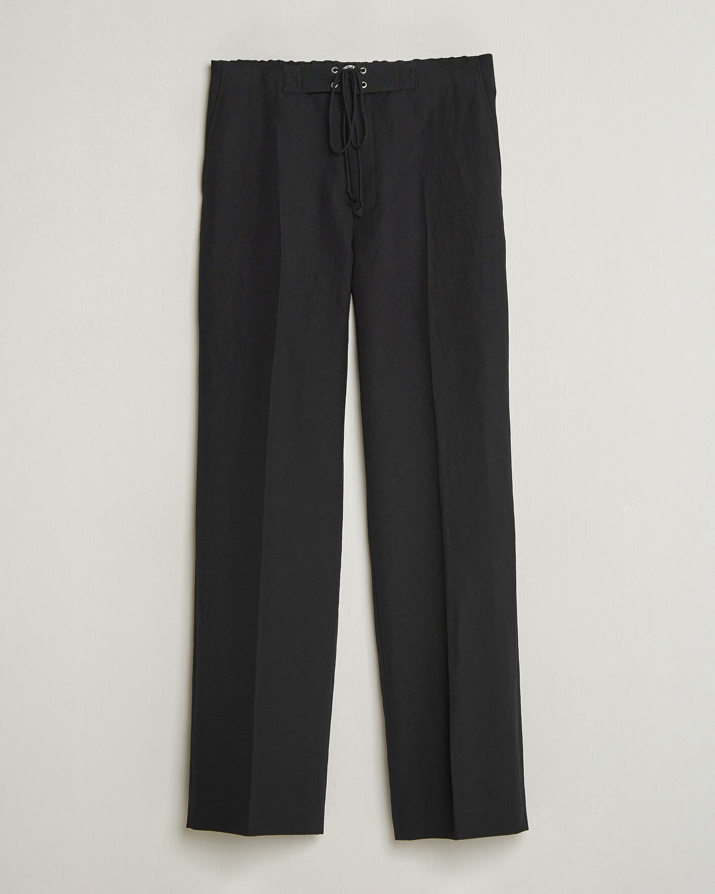 Mies | Housut | Auralee | Wool/Linen Ox Drawstring Pants Black