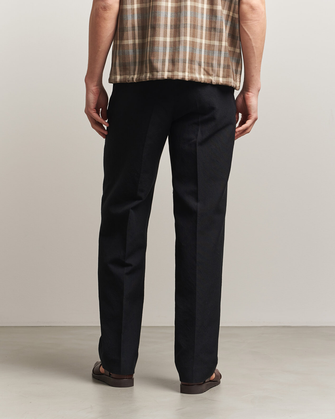 Mies | Housut | Auralee | Wool/Linen Ox Drawstring Pants Black