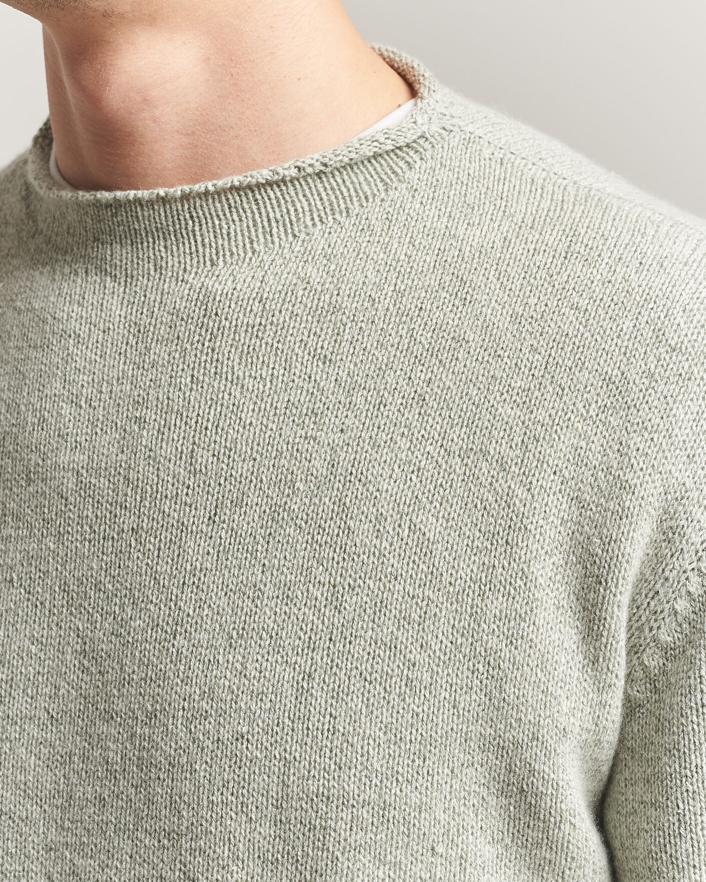 Mies | Puserot | Auralee | Cashmere/Silk Crew Neck Mint Melange