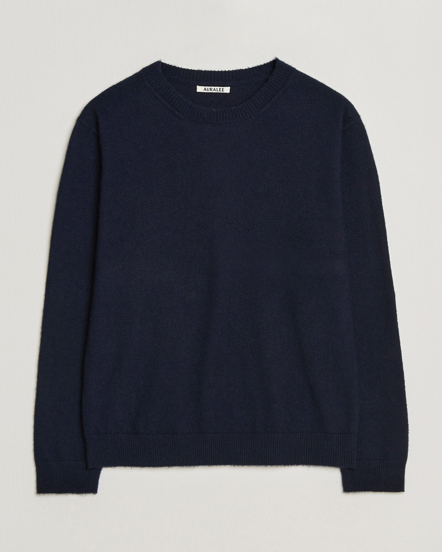 Mies | Puserot | Auralee | Brushed Cashmere/Cotton Crew Neck Navy