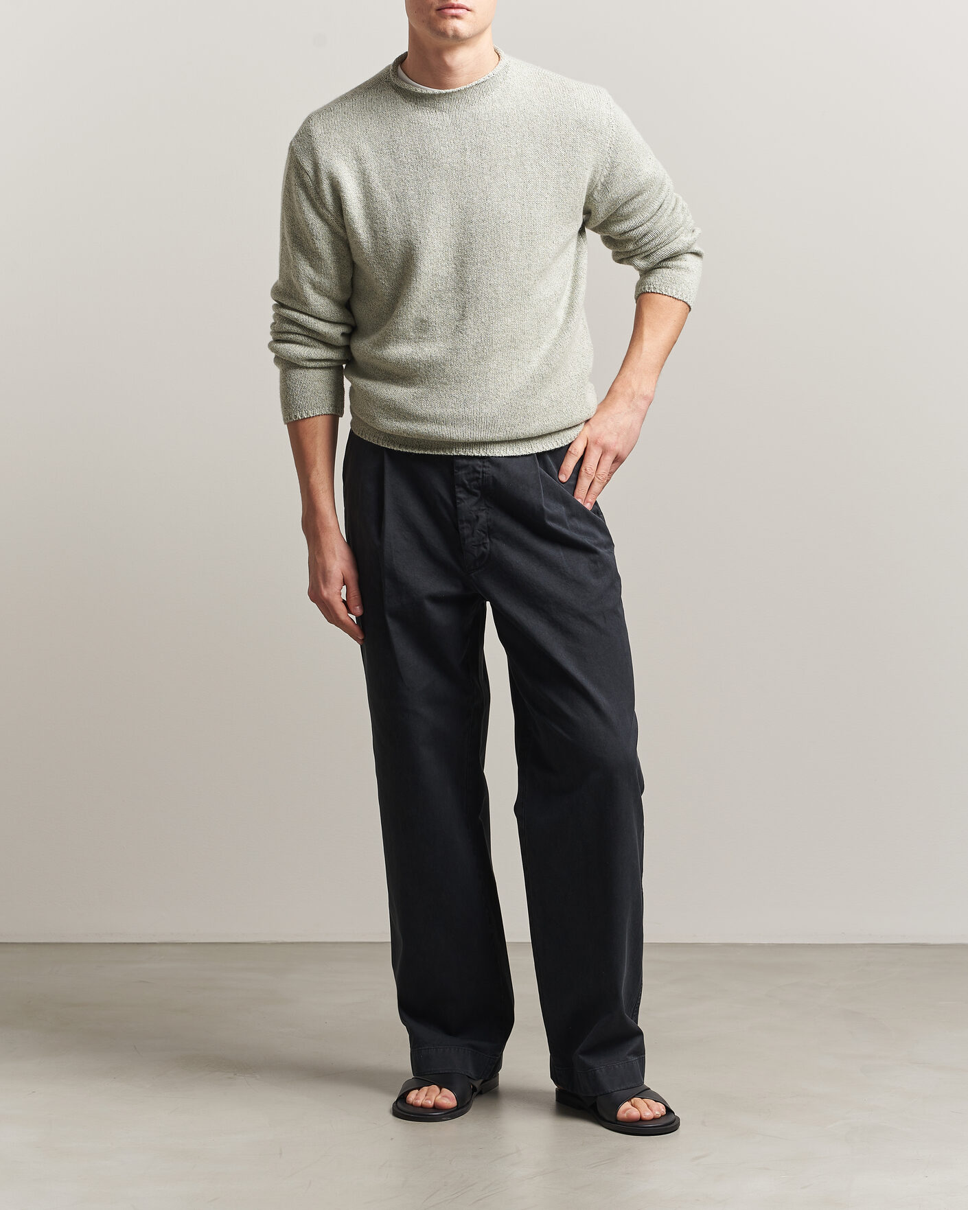 Mies | Housut | Auralee | Garment Dyed Finx Chinos Black