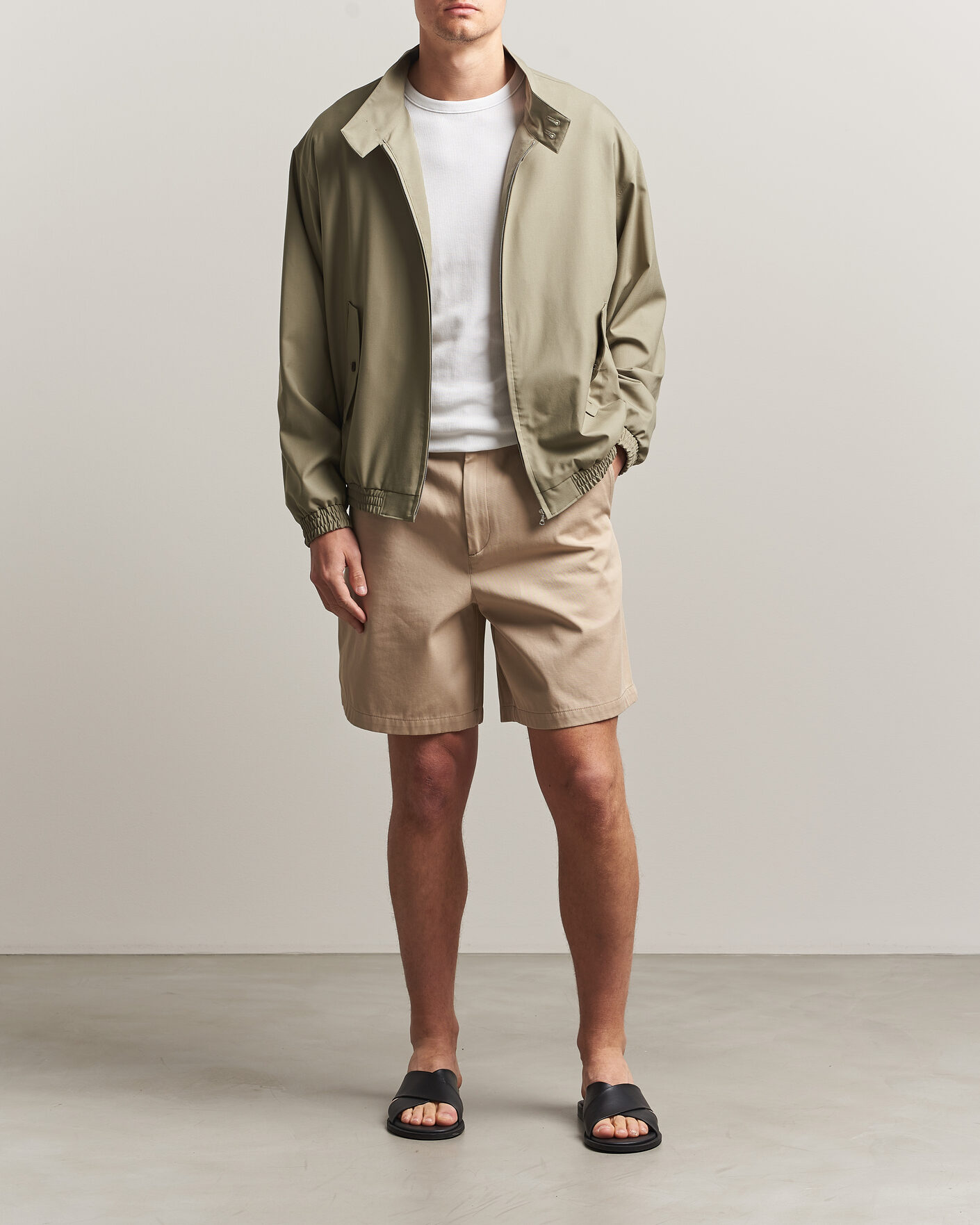 Mies | Takit | Auralee | Wool Zip Bomber Jacket Light Khaki