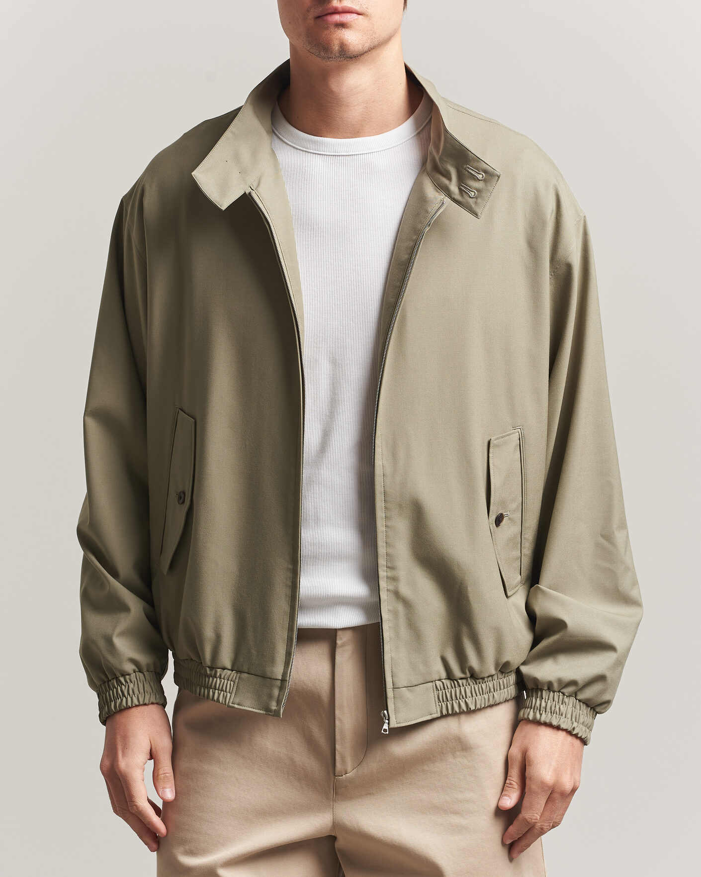Mies | Takit | Auralee | Wool Zip Bomber Jacket Light Khaki