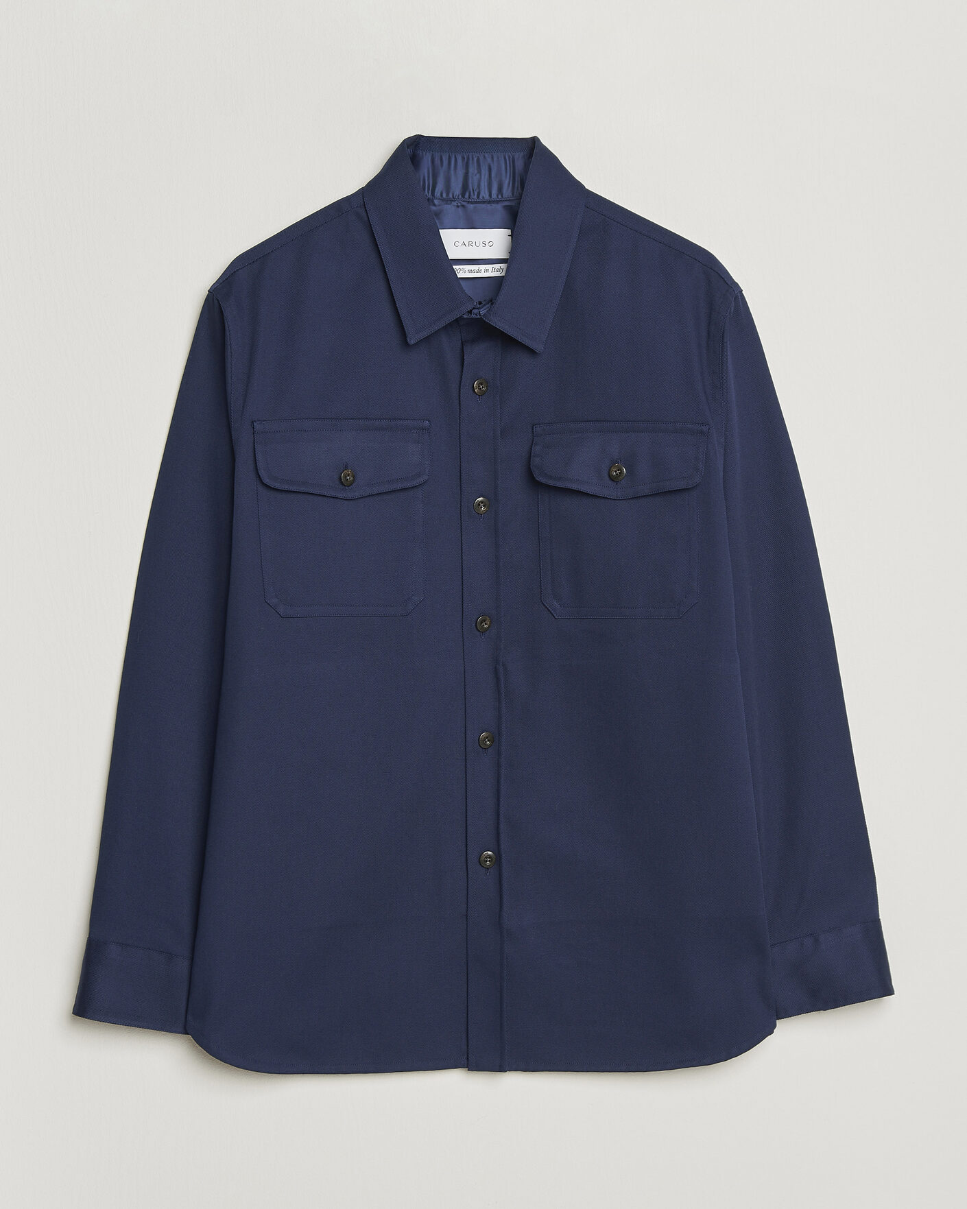 Mies | Kauluspaidat | Caruso | Twill Cotton Overshirt Navy