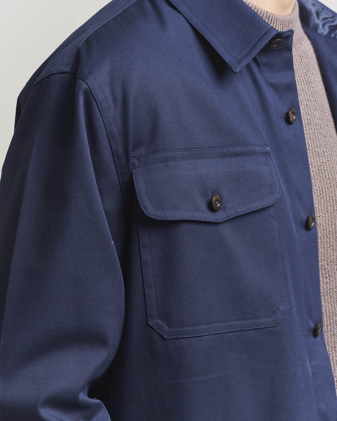 Mies | Kauluspaidat | Caruso | Twill Cotton Overshirt Navy
