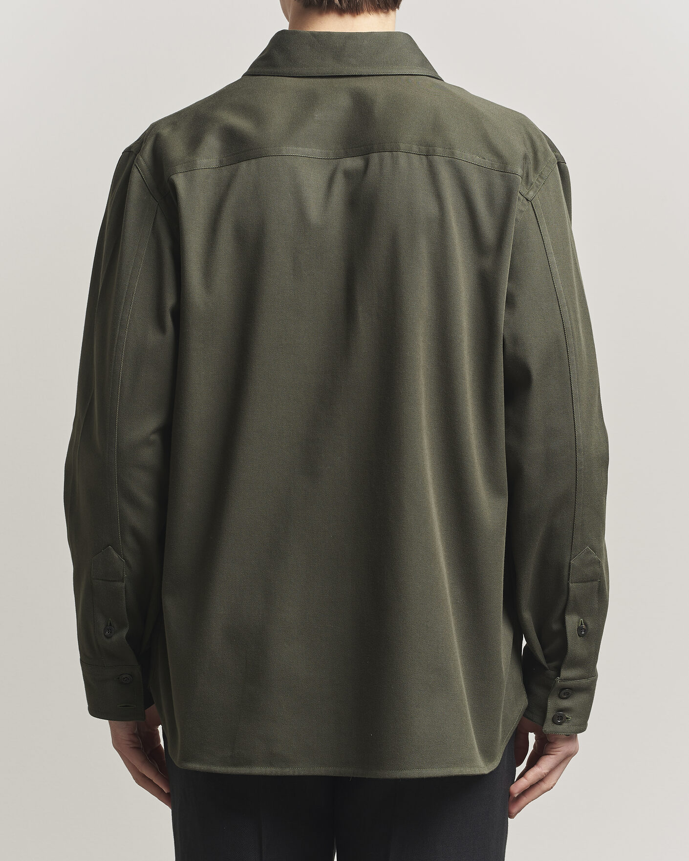 Mies | Kauluspaidat | Caruso | Twill Cotton Overshirt Dark Green