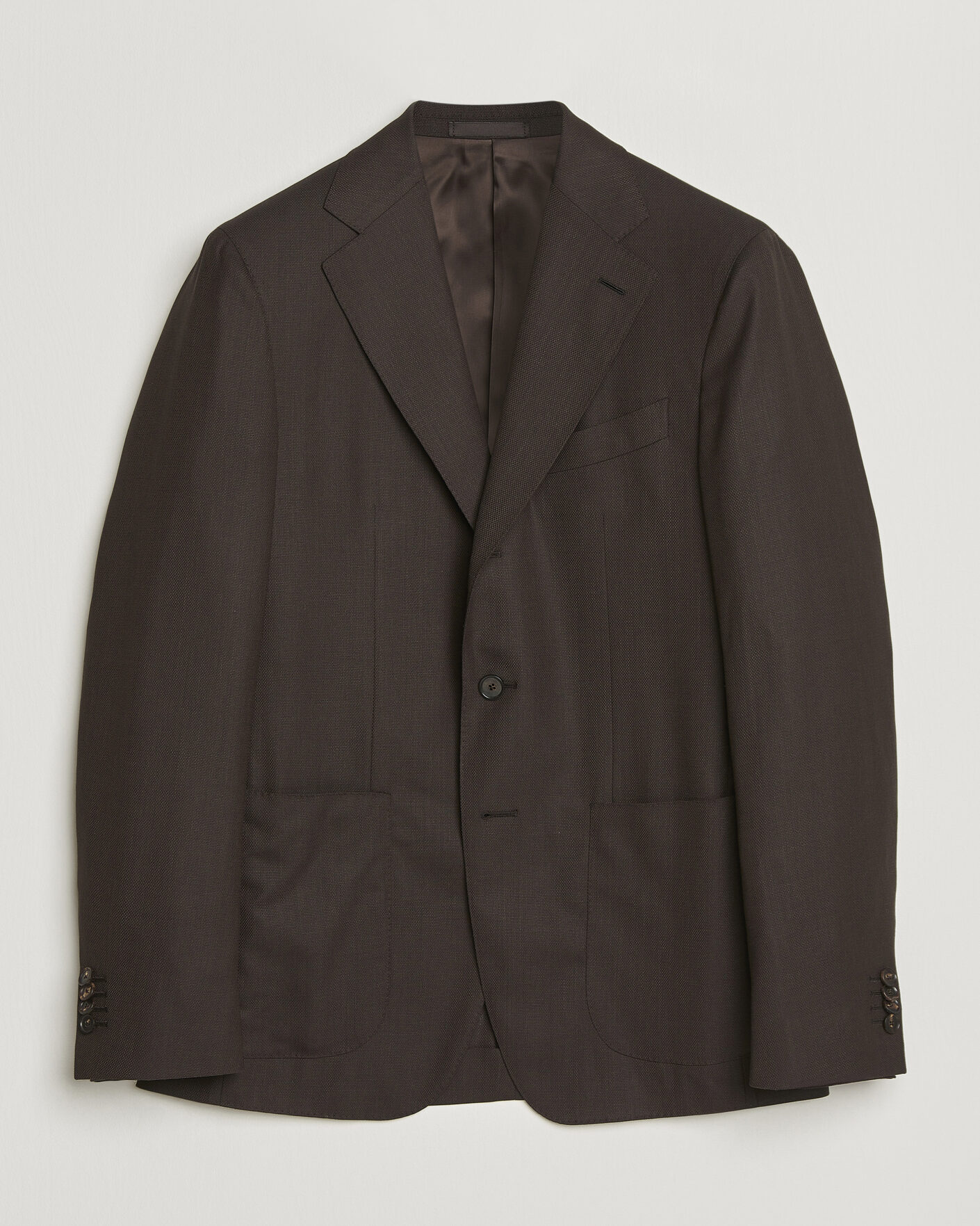 Mies | Pikkutakit | Caruso | Aida Wool Hopsack Blazer Dark Brown