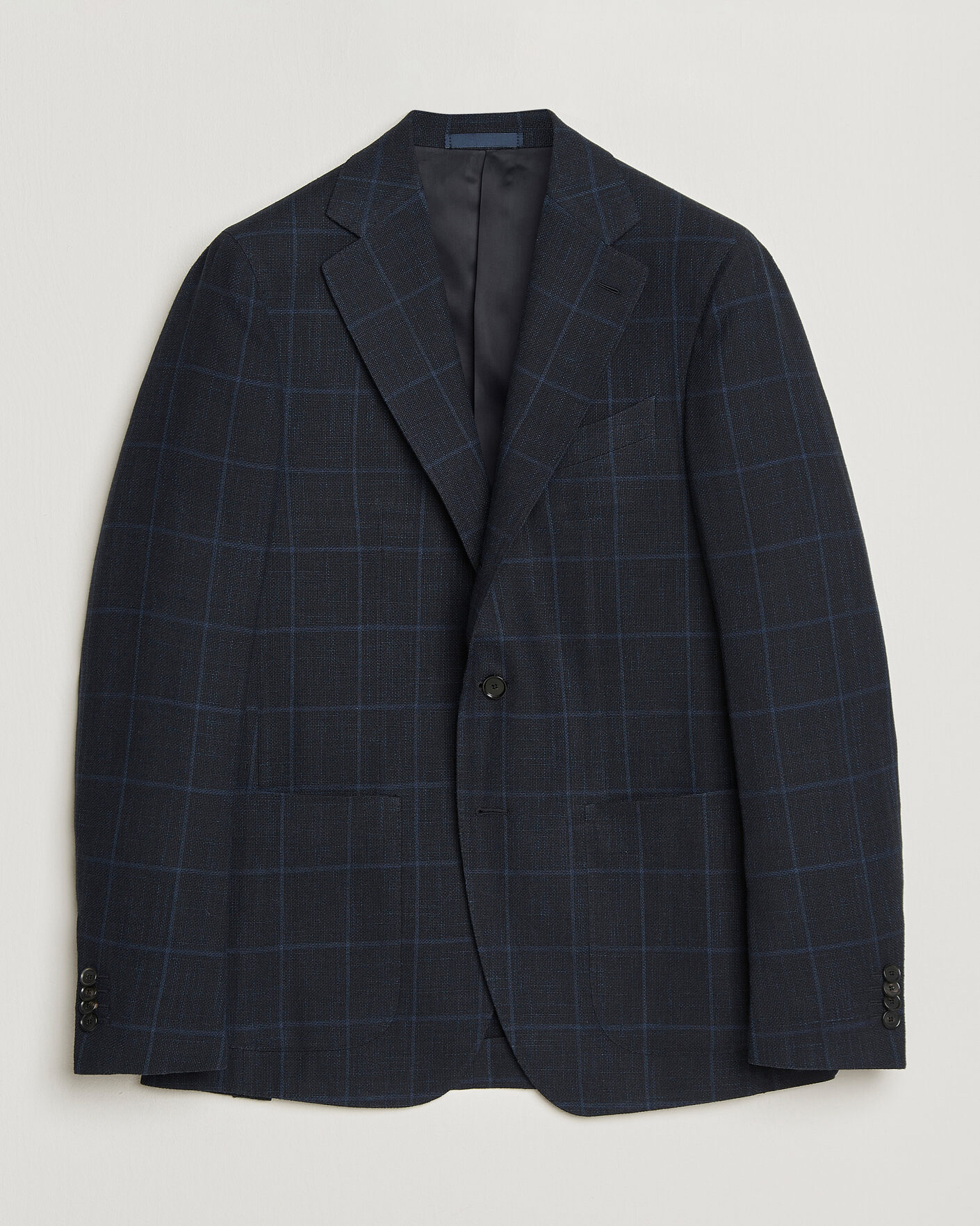 Mies | Pikkutakit | Caruso | Aida Wool Hopsack Blazer Navy Check