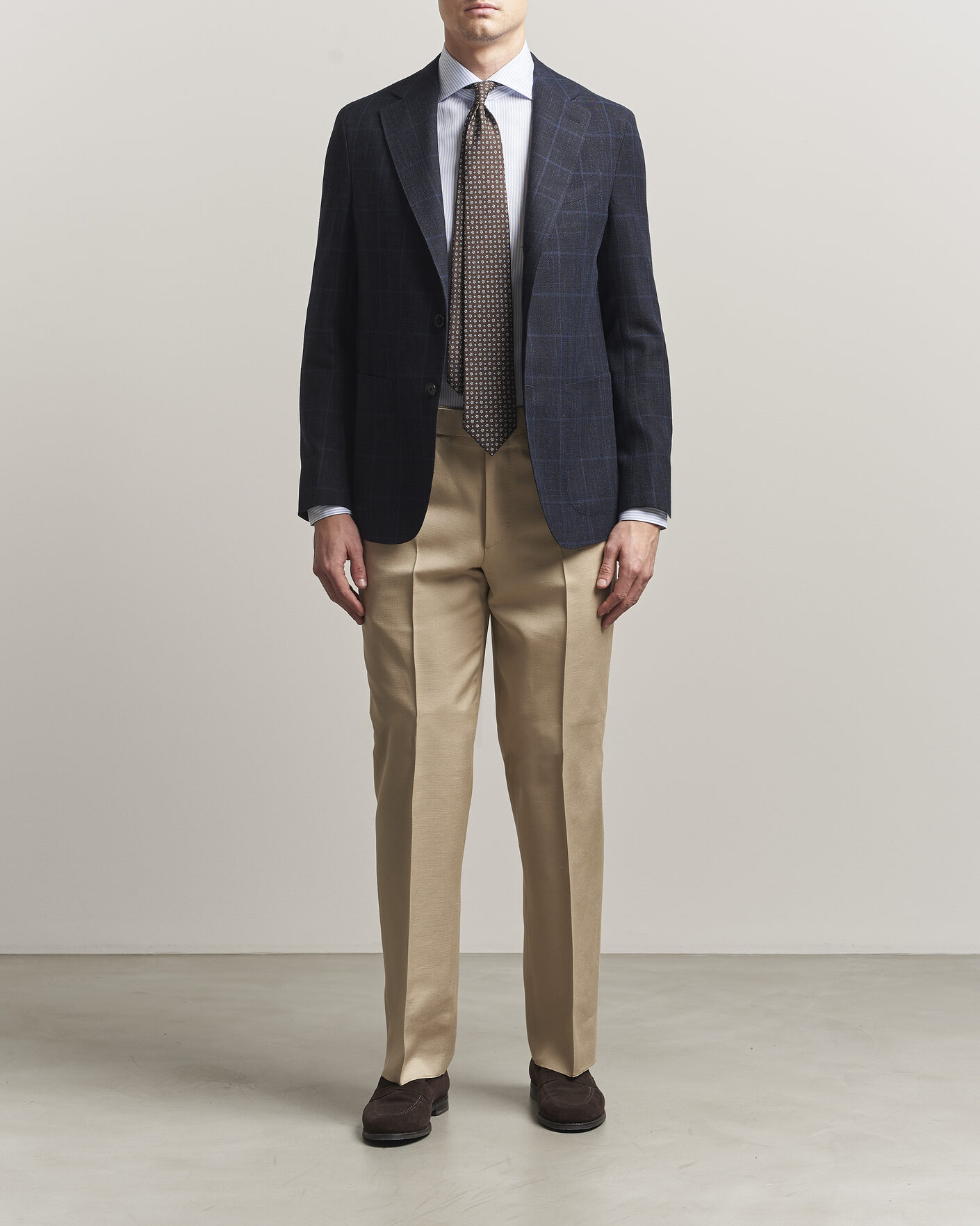 Mies | Pikkutakit | Caruso | Aida Wool Hopsack Blazer Navy Check