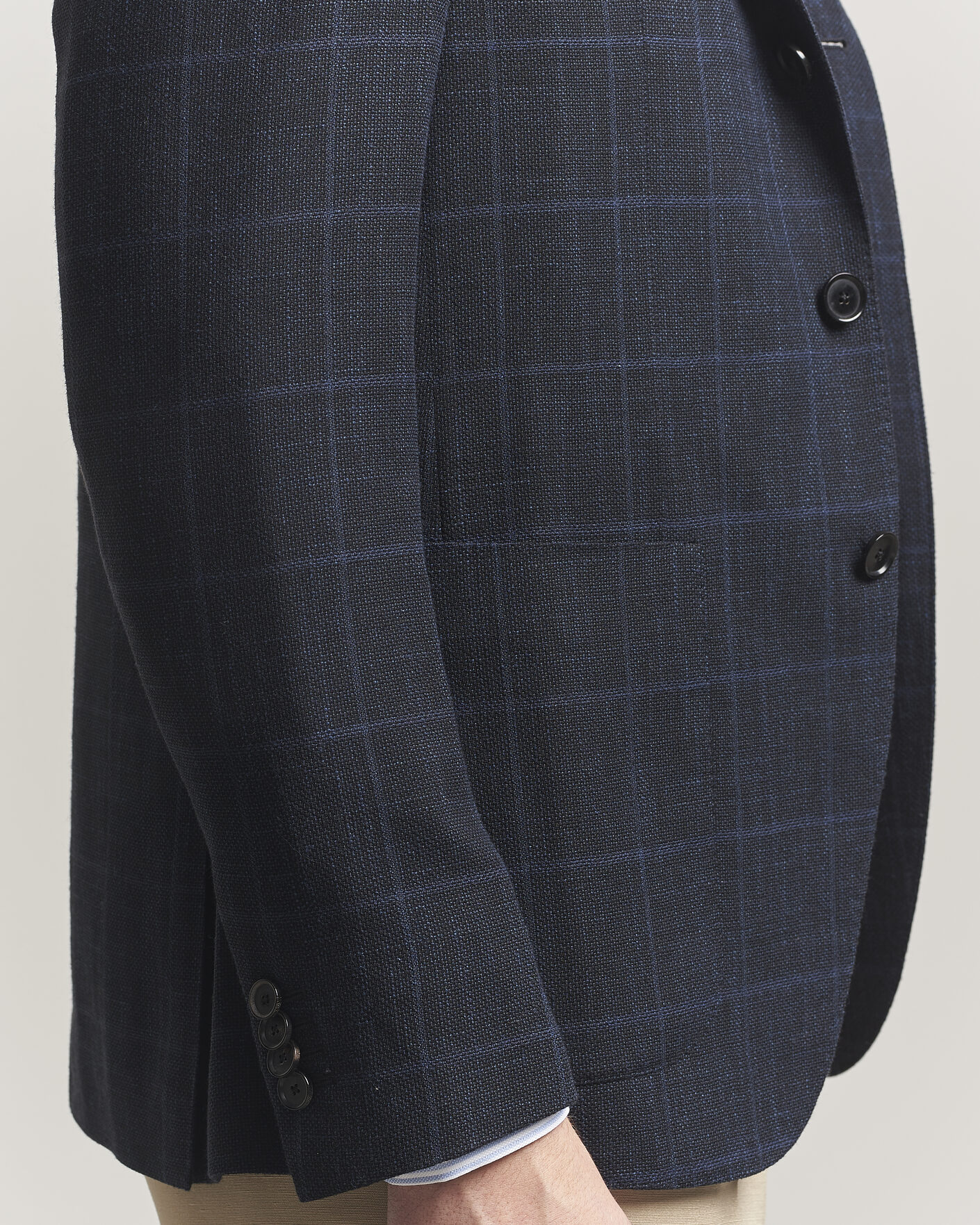 Mies | Pikkutakit | Caruso | Aida Wool Hopsack Blazer Navy Check
