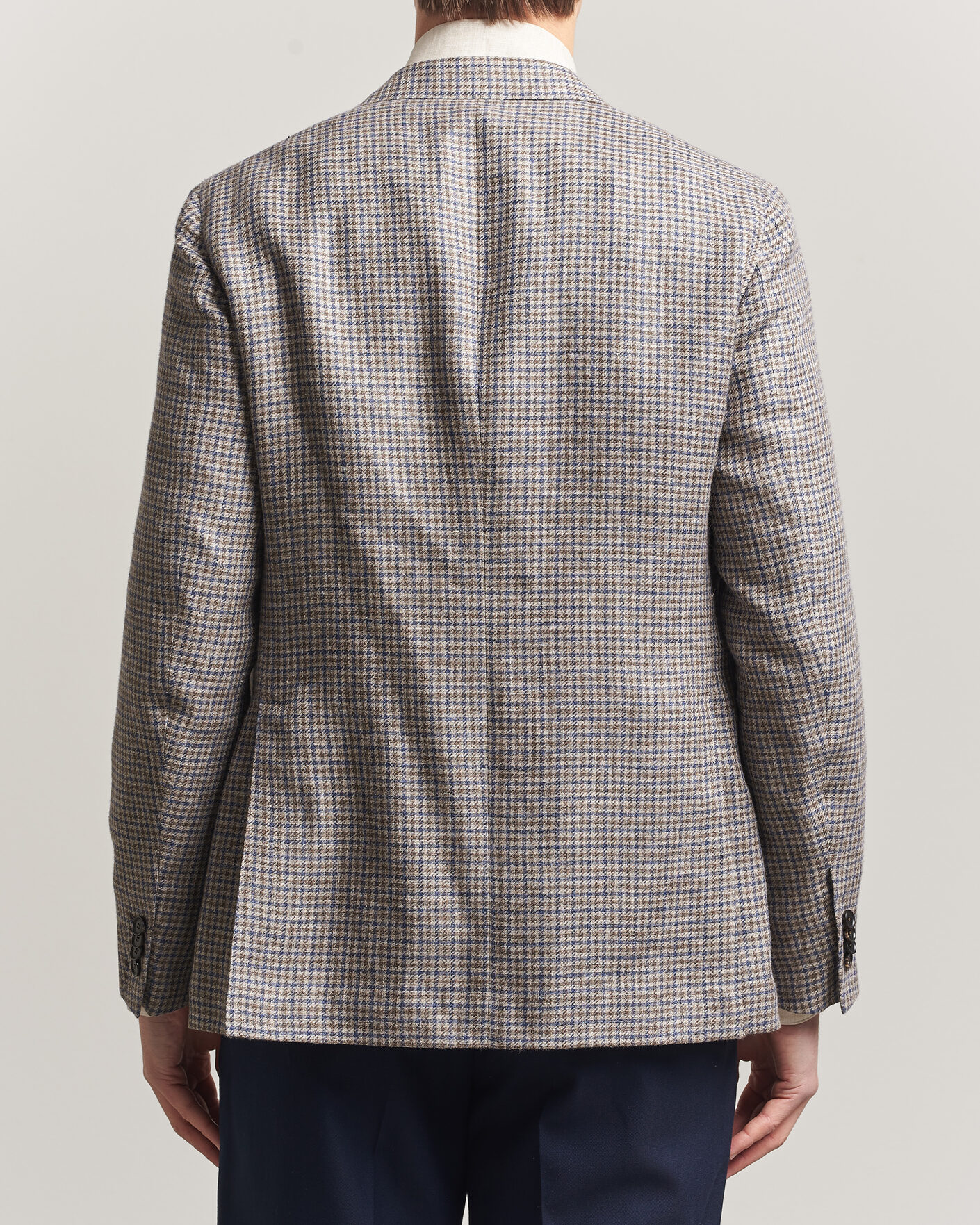 Mies | Pikkutakit | Caruso | Aida Linen/Wool Blazer Navy/Grey Check