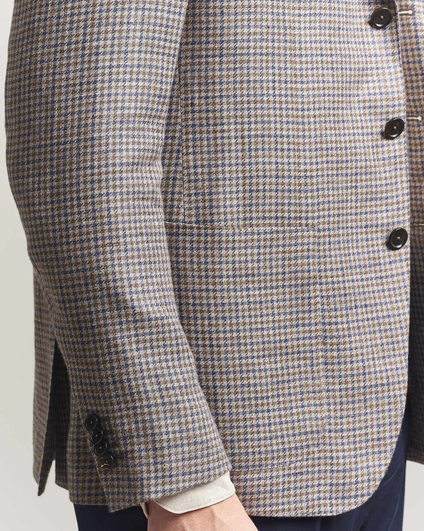 Mies | Pikkutakit | Caruso | Aida Linen/Wool Blazer Navy/Grey Check