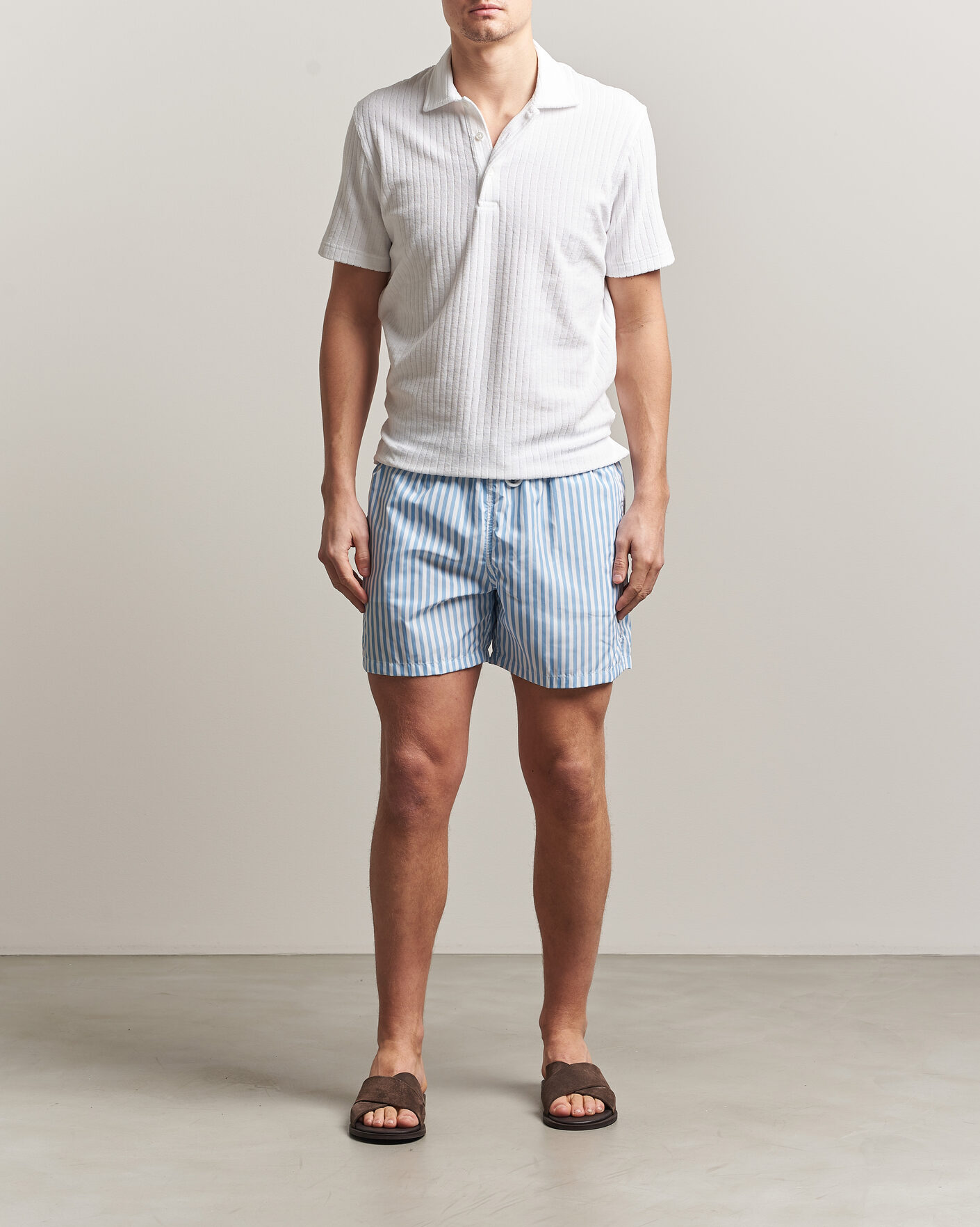 Mies | Uimahousut | Fedeli | Madeira Swim Trunk Wide Blue Stripes