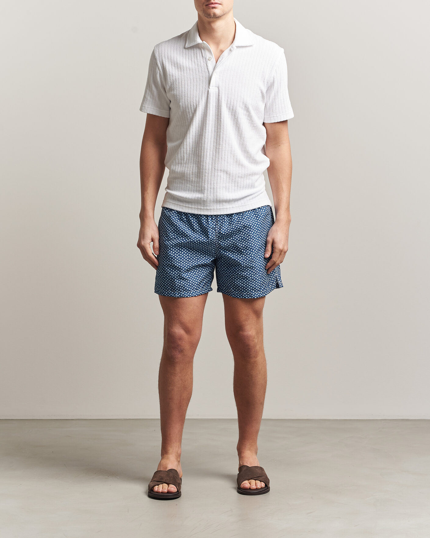 Mies | Uimahousut | Fedeli | Madeira Swim Trunk Blue Flowers