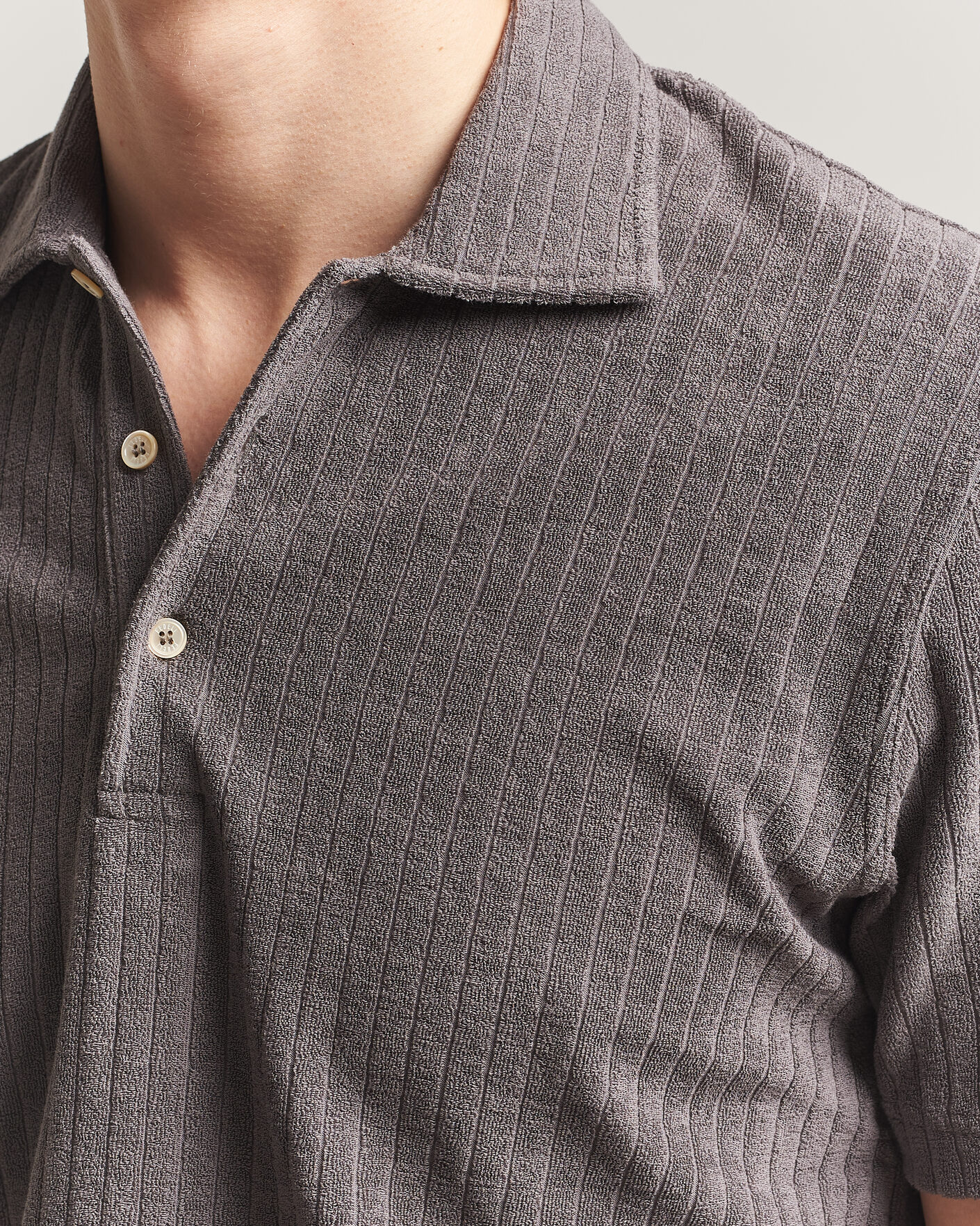 Mies | Pikeet | Fedeli | Rib Terry Polo Taupe