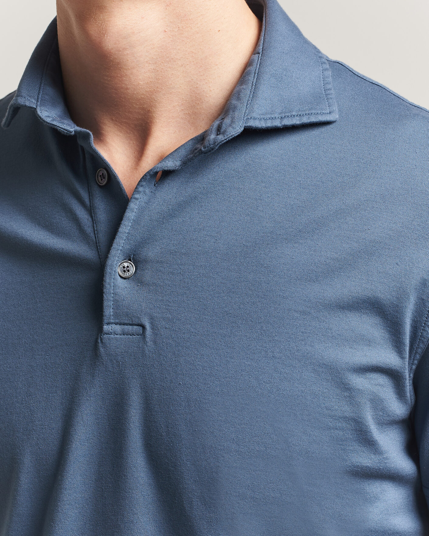 Mies | Pikeet | Fedeli | Zero Organic Cotton Polo Steel Blue