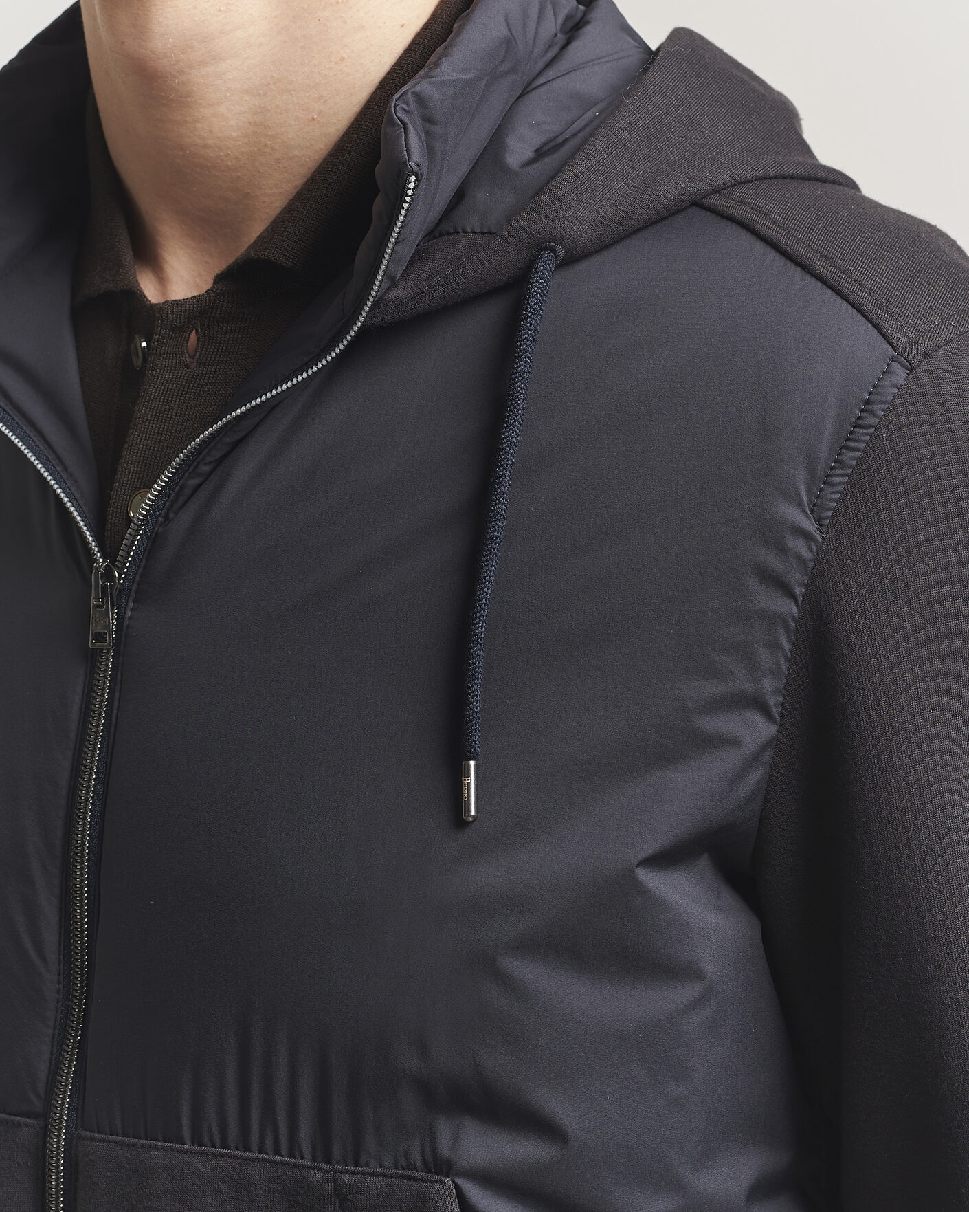 Mies | Takit | Herno | Hooded Hybrid Jacket Navy