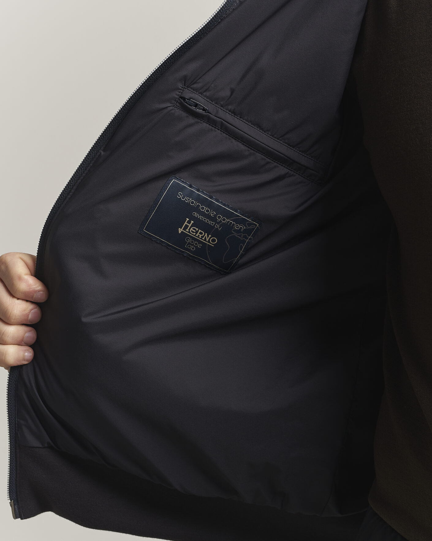 Mies | Takit | Herno | Hooded Hybrid Jacket Navy