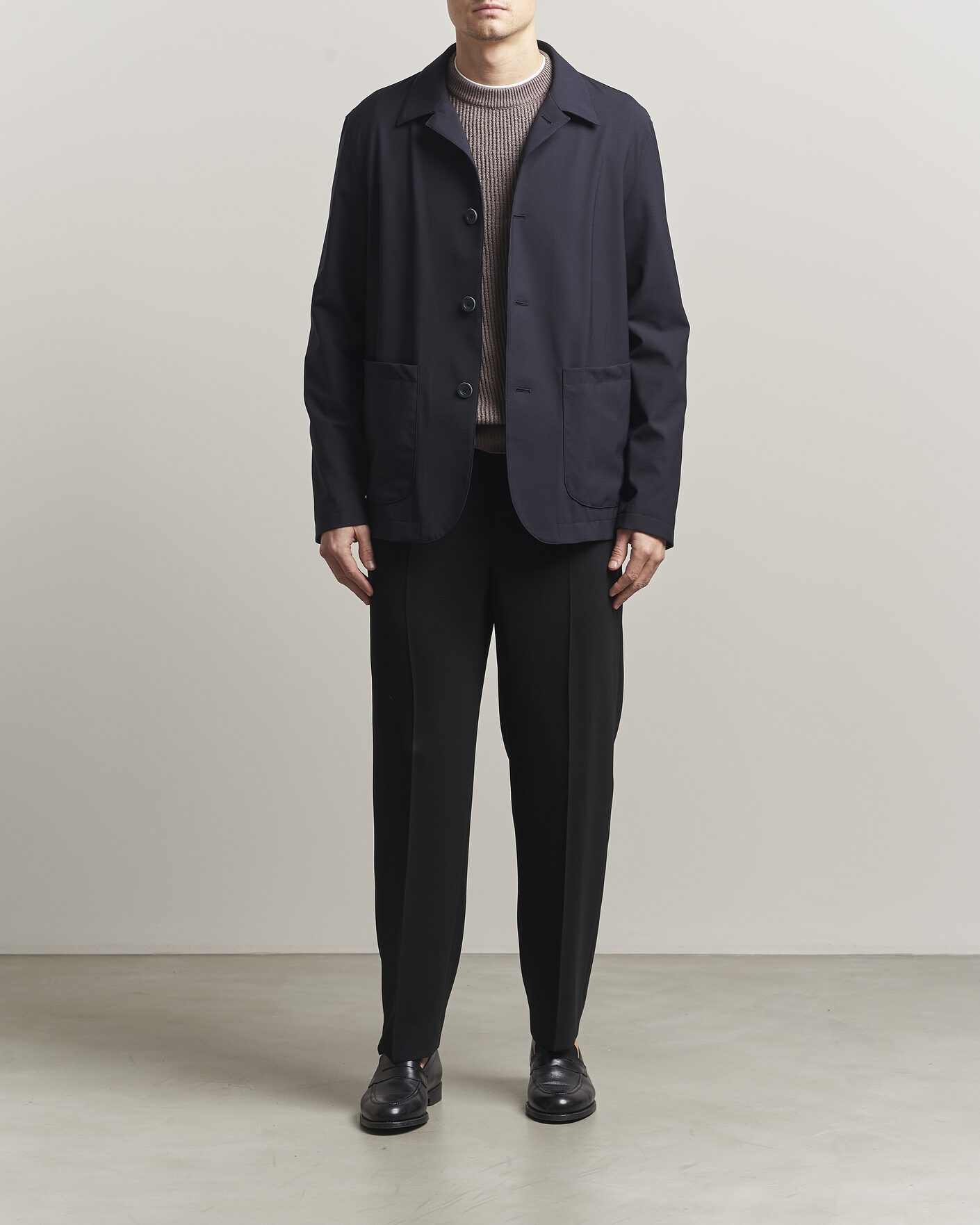 Mies | Takit | Herno | Travel Wool Chore Jacket Navy
