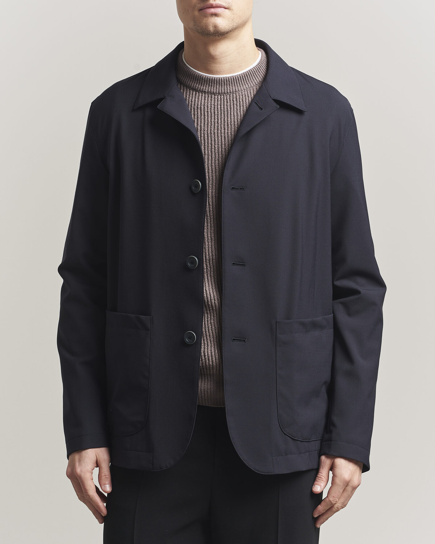 Mies | Takit | Herno | Travel Wool Chore Jacket Navy