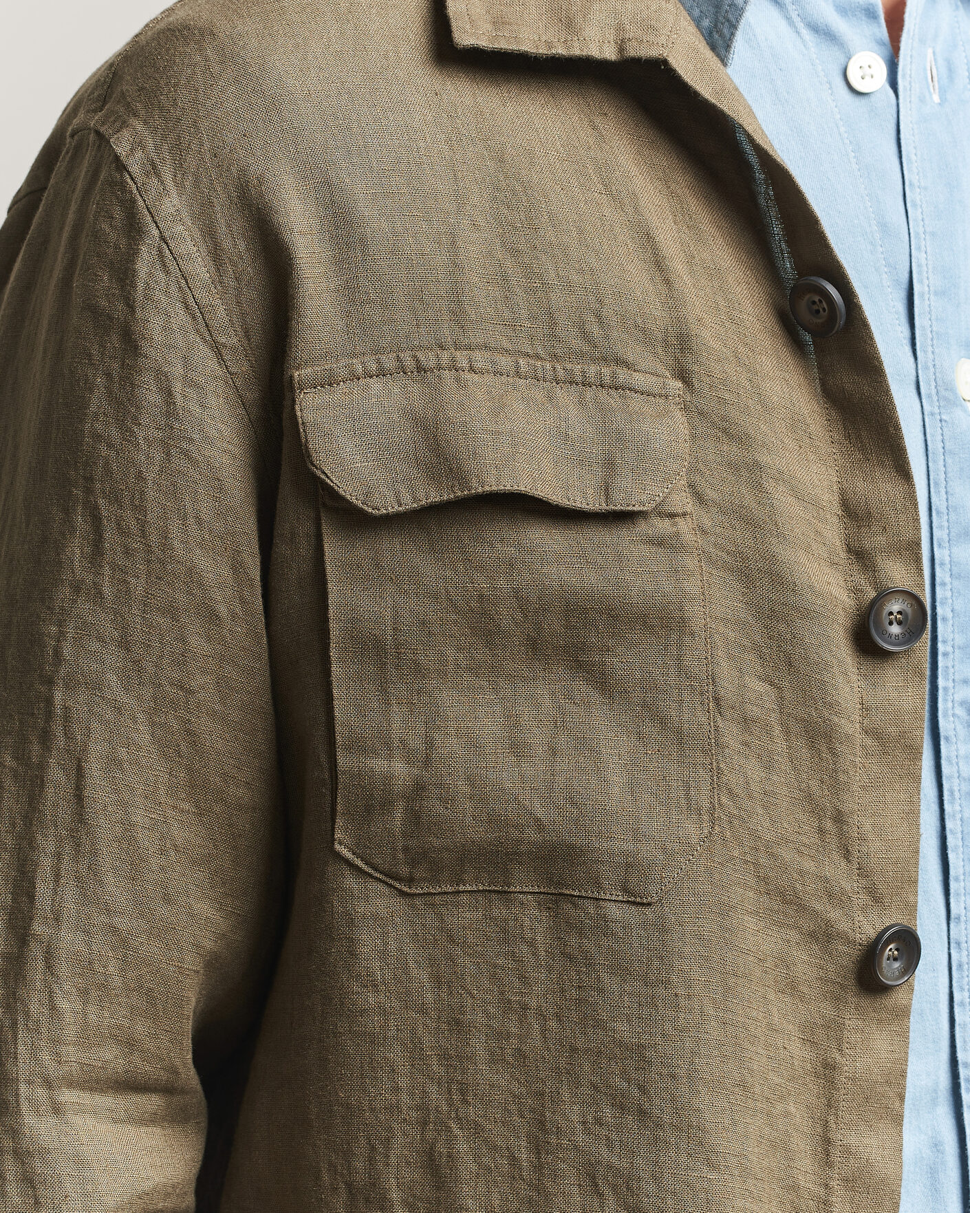 Mies | Takit | Herno | Linen Safari Jacket Military